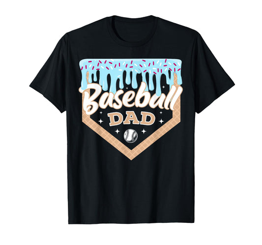 Baseball Drip Dad Ice Cream Home Plate T-Shirt - Unique Graphic for Adults - T-Shirt, Sweatshirt, Hoodie