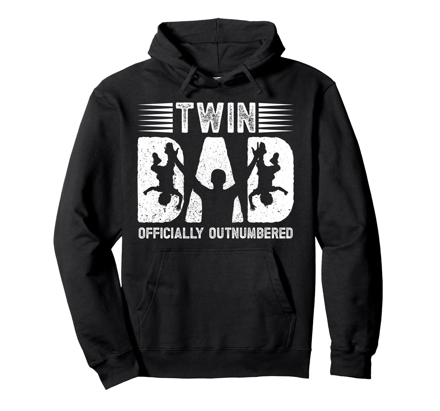 Twin Dad Officially Outnumbered Twin Hoodie - Novelty Apparel Unisex - T-Shirt, Sweatshirt, Hoodie