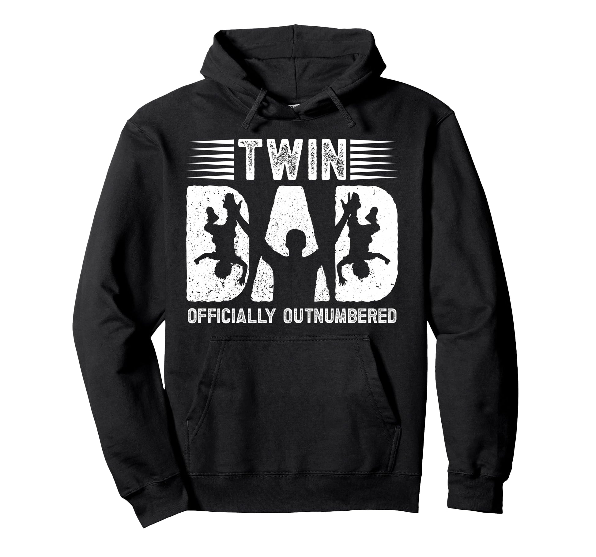 Twin Dad Officially Outnumbered Twin Hoodie - Novelty Apparel Unisex - T-Shirt, Sweatshirt, Hoodie