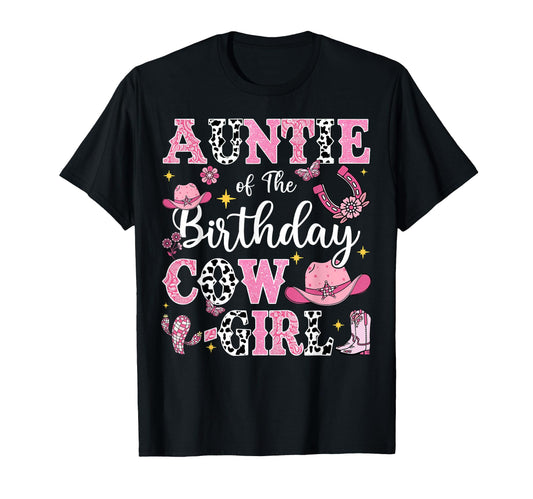 Auntie Birthday Cow Rodeo Cow T-Shirt - Custom Art Print for Adults - T-Shirt, Sweatshirt, Hoodie
