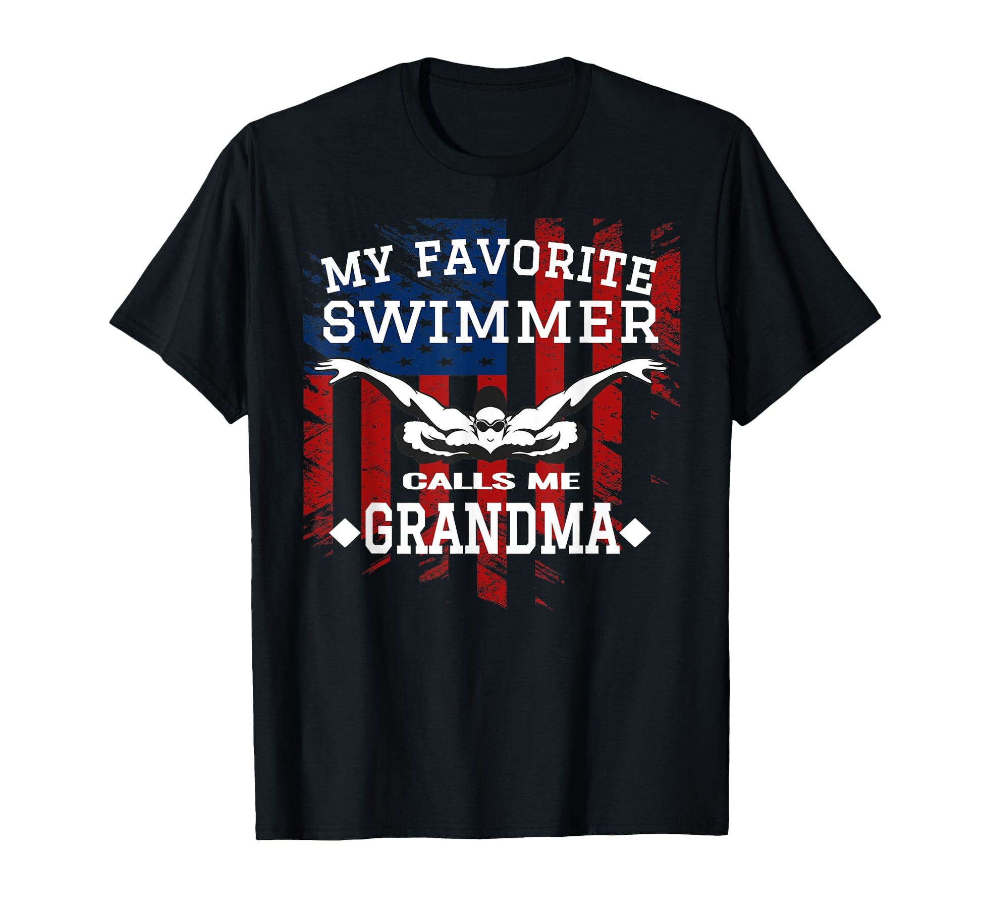 Swim Grandma Funny Us American Flag T-Shirt - Streetwear Style Unisex - T-Shirt, Sweatshirt, Hoodie
