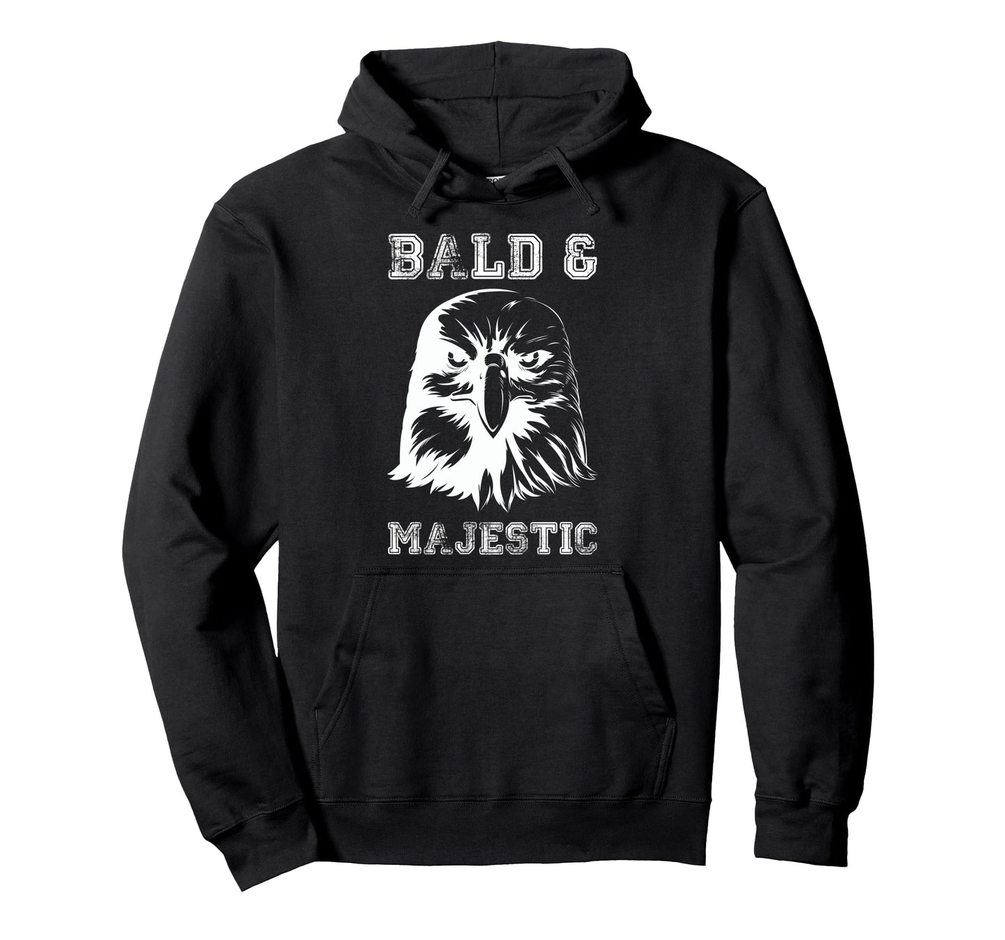 Bald Majestic Bald Guy Dad Funny Hoodie - Minimalist Print for Adults - T-Shirt, Sweatshirt, Hoodie
