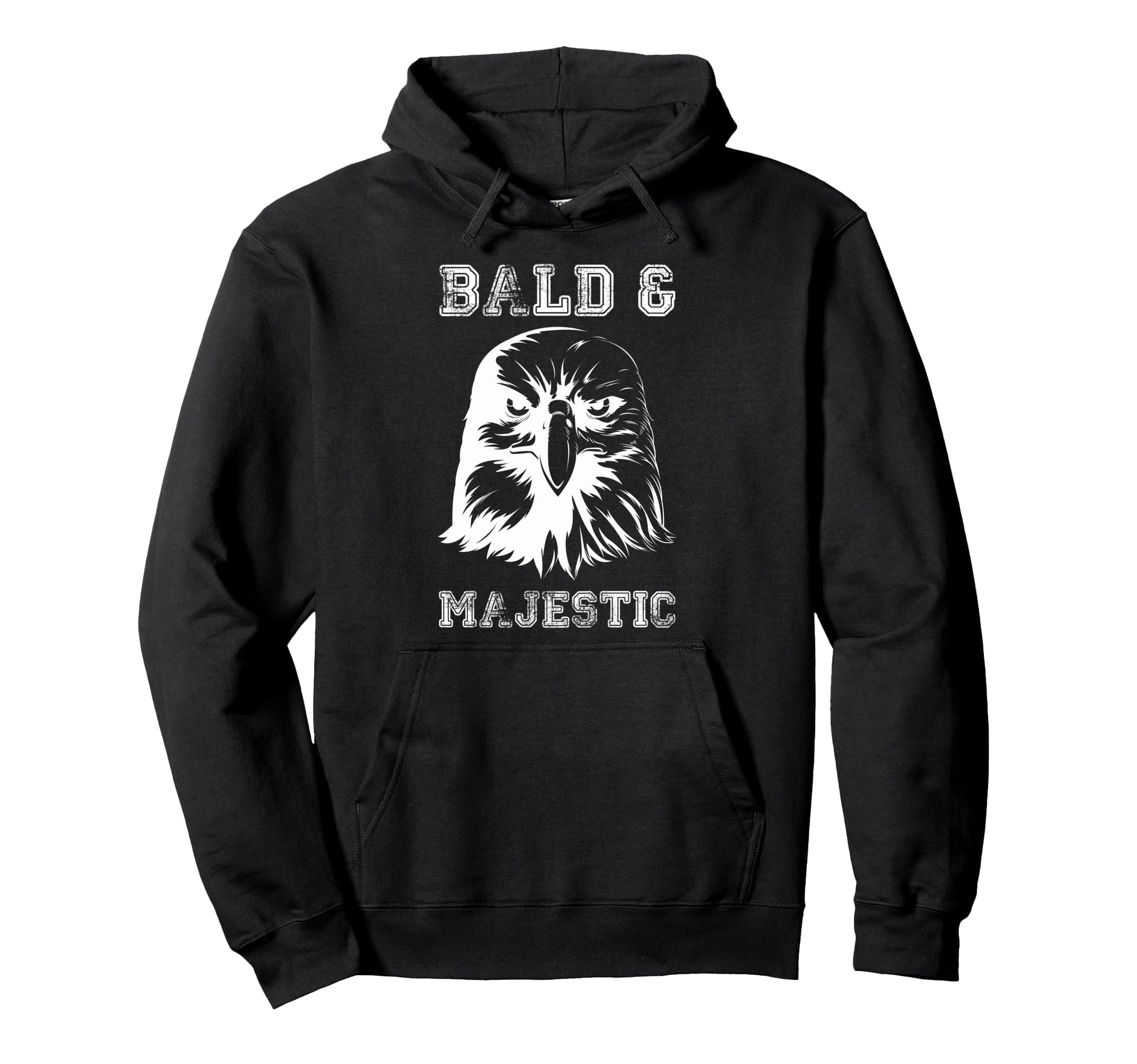 Bald Majestic Bald Guy Dad Funny Hoodie - Minimalist Print for Adults - T-Shirt, Sweatshirt, Hoodie