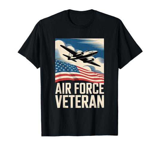 Air Force Veteran Us American Flag T-Shirt - Aesthetic Graphic for Adults - T-Shirt, Sweatshirt, Hoodie