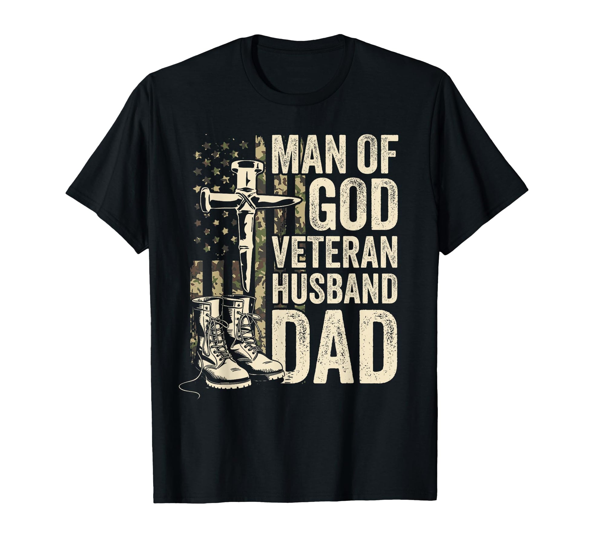 God Veteran Husband Dad Christian Jesus T-Shirt - Graphic Print for Adults - T-Shirt, Sweatshirt, Hoodie