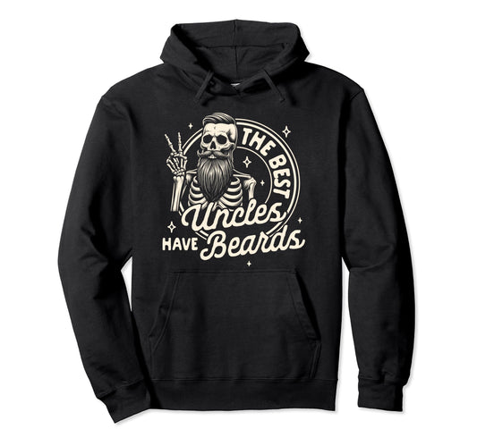 Bearded Uncle Fathers Day Best Uncles Hoodie - Minimalist Print for Adults - T-Shirt, Sweatshirt, Hoodie