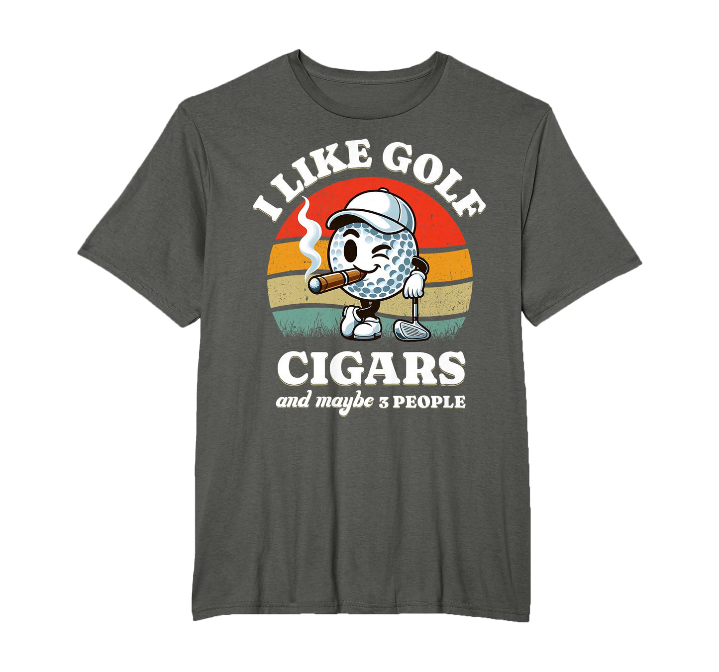 Funny Golf And Cigars Golfer 70S T-Shirt - Casual Everyday Wear for Adults - T-Shirt, Sweatshirt, Hoodie