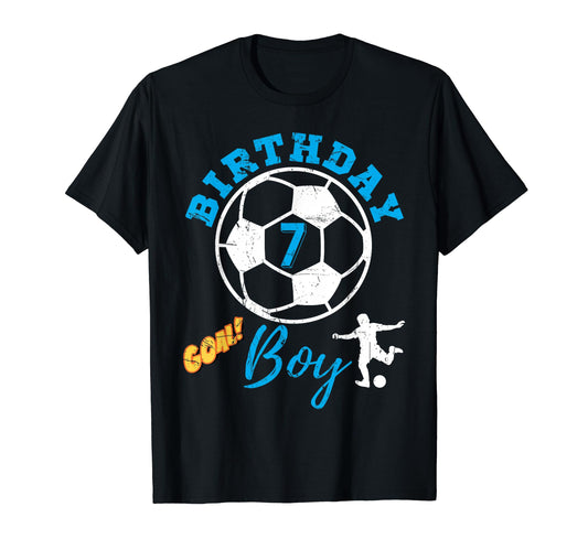 7 Years Old Birthday 7Th Soccer T-Shirt - Custom Art Print Men Women - T-Shirt, Sweatshirt, Hoodie