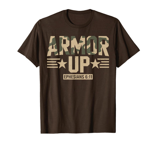 Armor Up Christian Workout Gym Camo T-Shirt - Aesthetic Graphic for Adults - T-Shirt, Sweatshirt, Hoodie