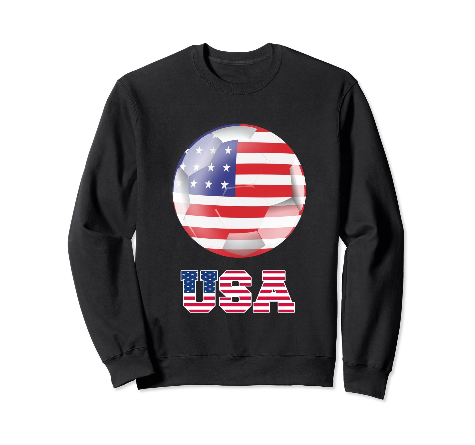 Usa Soccer American Flag Soccer Ball Sweatshirt - Unique Graphic Men Women - T-Shirt, Sweatshirt, Hoodie
