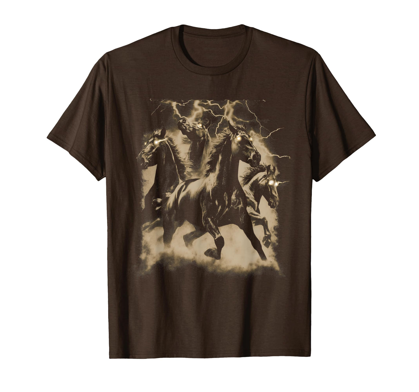 Horse Lightning 80S 90S Western T-Shirt - Custom Art Print for Adults - T-Shirt, Sweatshirt, Hoodie