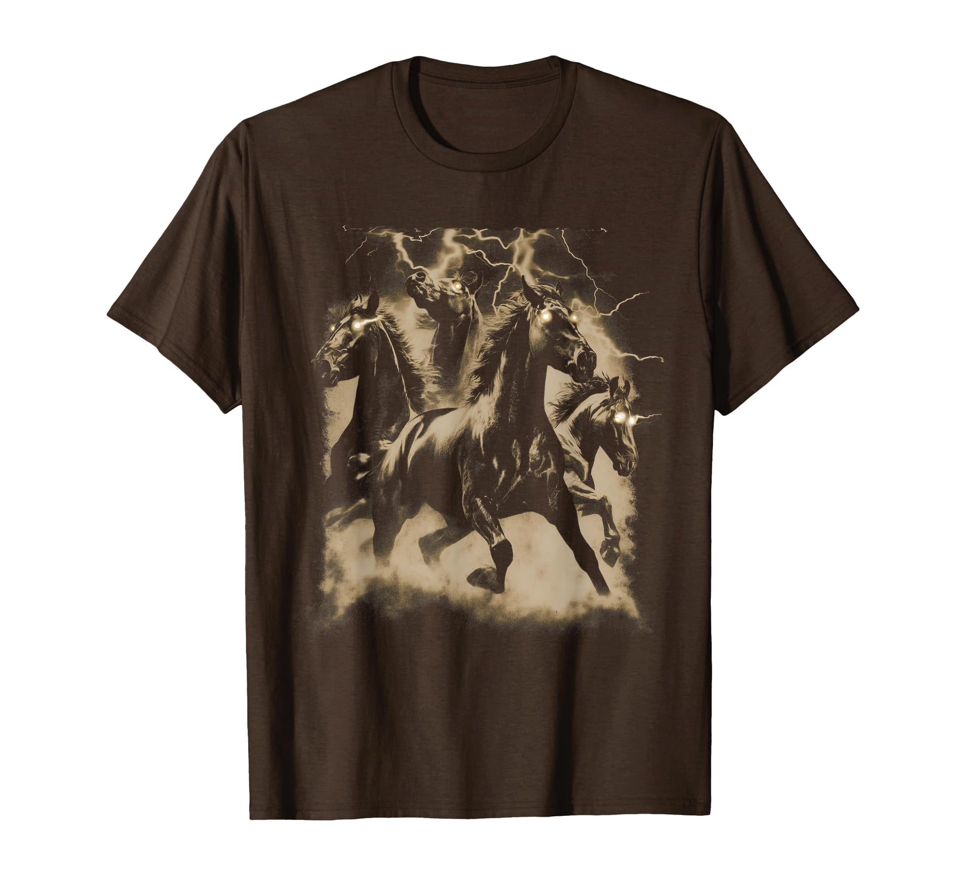 Horse Lightning 80S 90S Western T-Shirt - Custom Art Print for Adults - T-Shirt, Sweatshirt, Hoodie