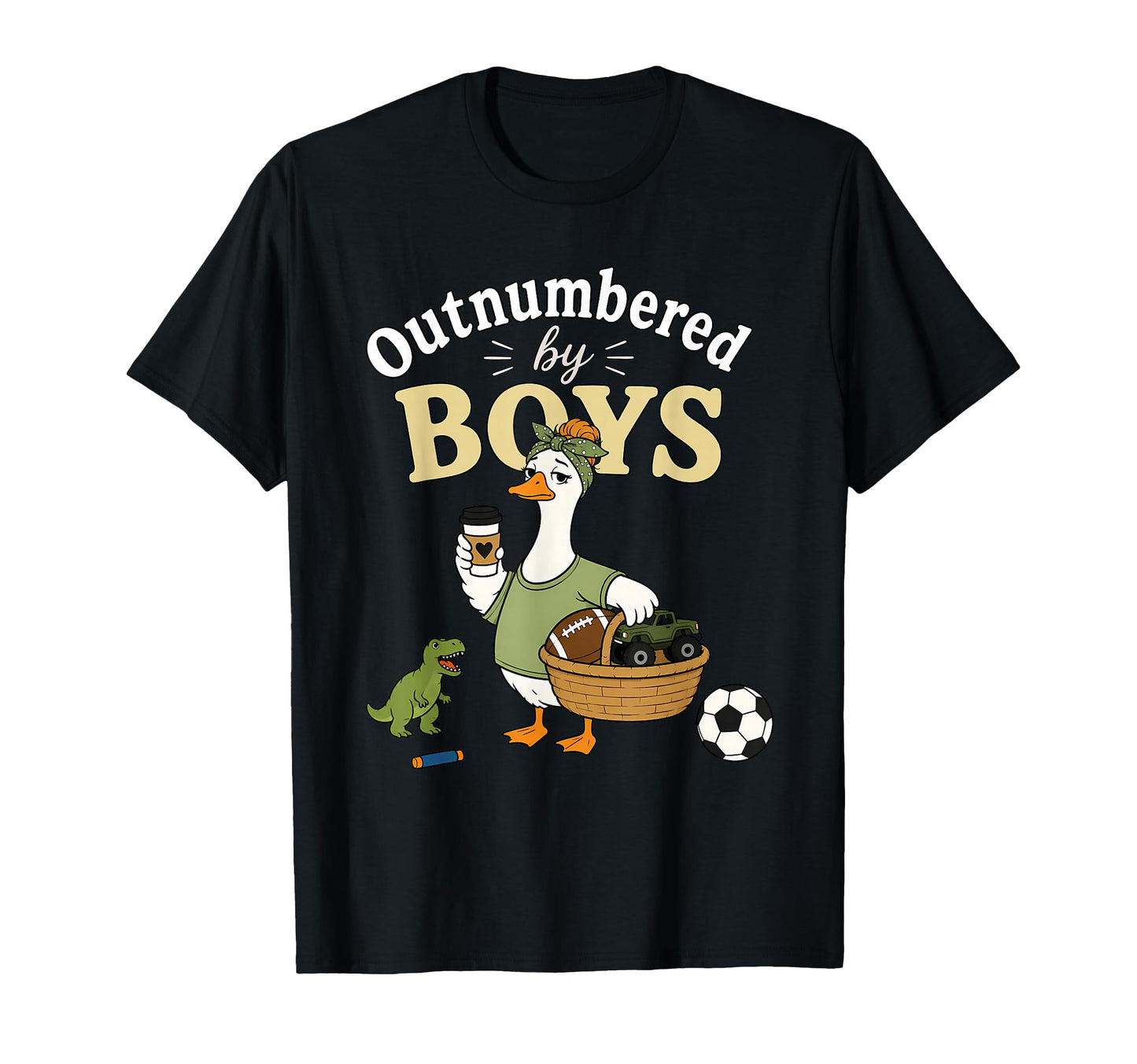 Outnumbered Funny Mom Soccer Family Life T-Shirt - Minimalist Print Unisex - T-Shirt, Sweatshirt, Hoodie
