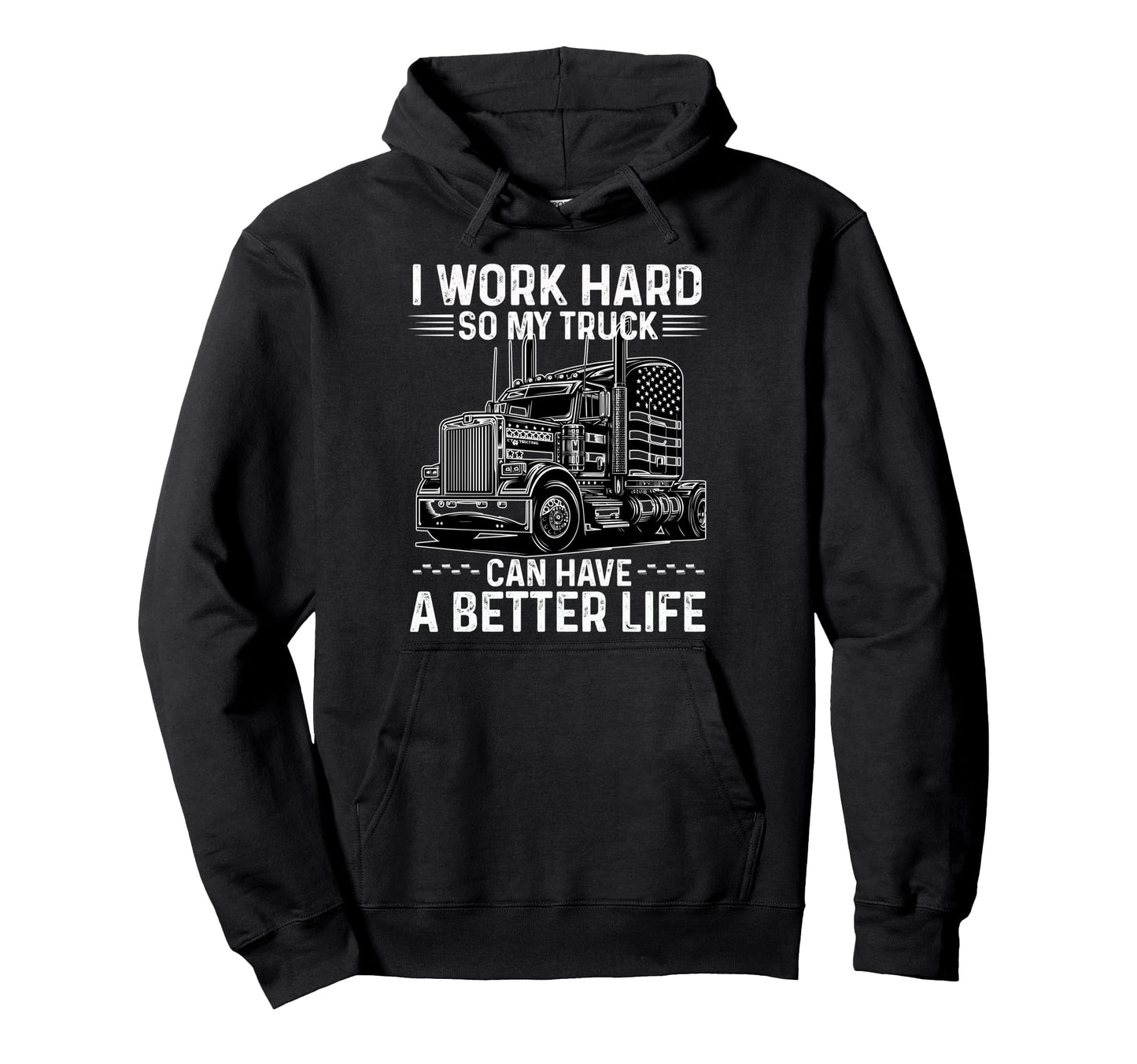 Fun Trucker Papa Dad Semi Truck Driver Hoodie - Novelty Apparel for Adults - T-Shirt, Sweatshirt, Hoodie