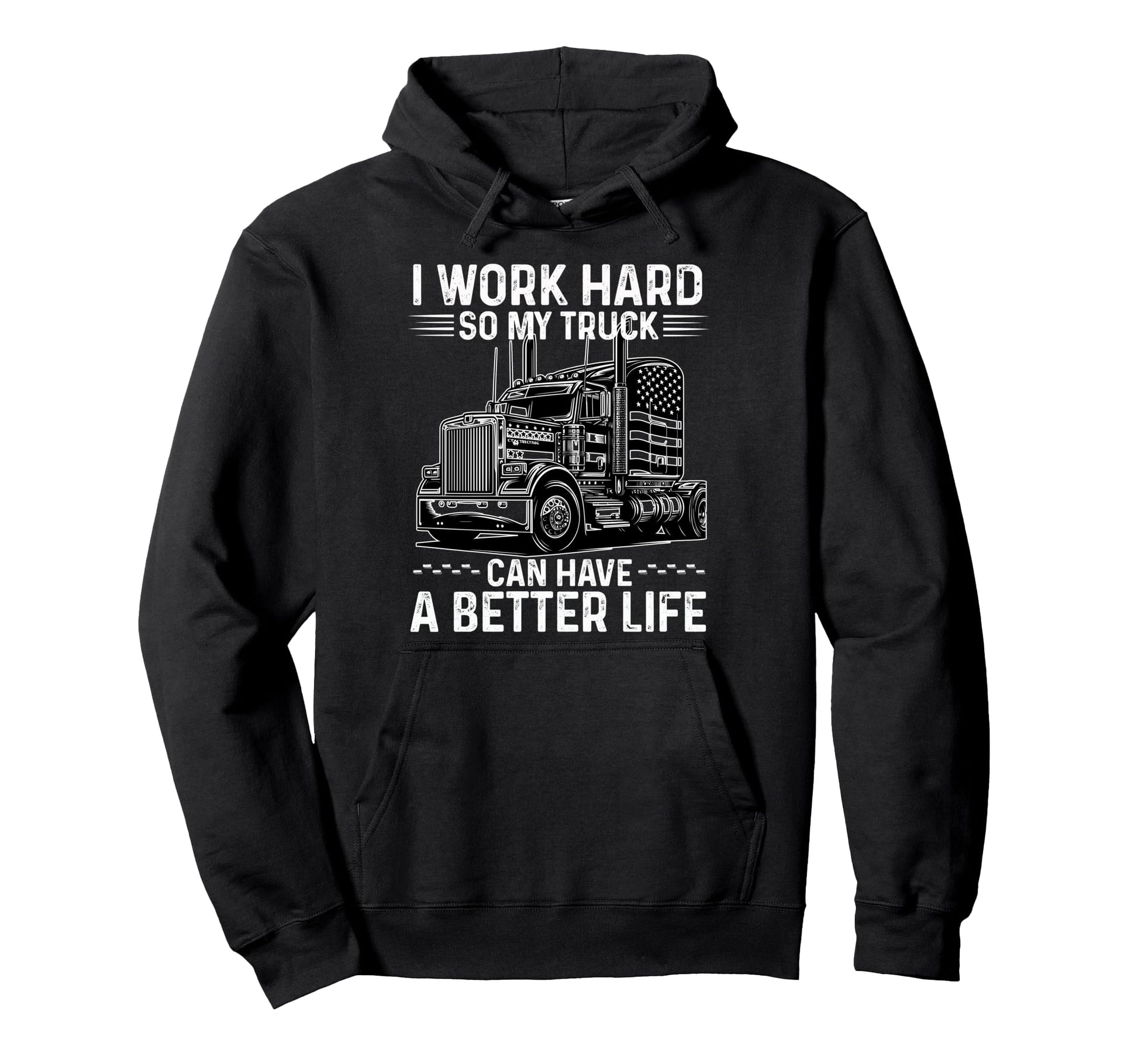 Fun Trucker Papa Dad Semi Truck Driver Hoodie - Novelty Apparel for Adults - T-Shirt, Sweatshirt, Hoodie