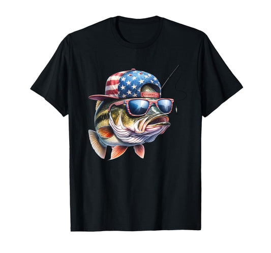 American Flag Fishing Funny Fisherman T-Shirt - Unique Graphic for Adults - T-Shirt, Sweatshirt, Hoodie