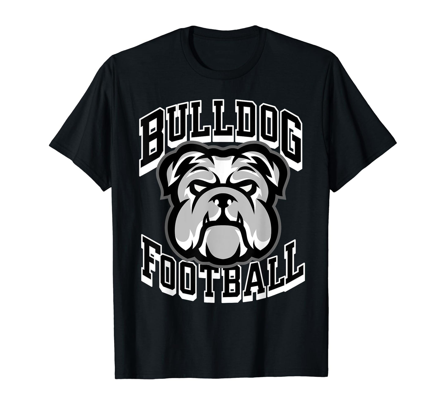 Bulldogs Football Game Day Mom Dad Black T-Shirt - Graphic Print for Adults - T-Shirt, Sweatshirt, Hoodie