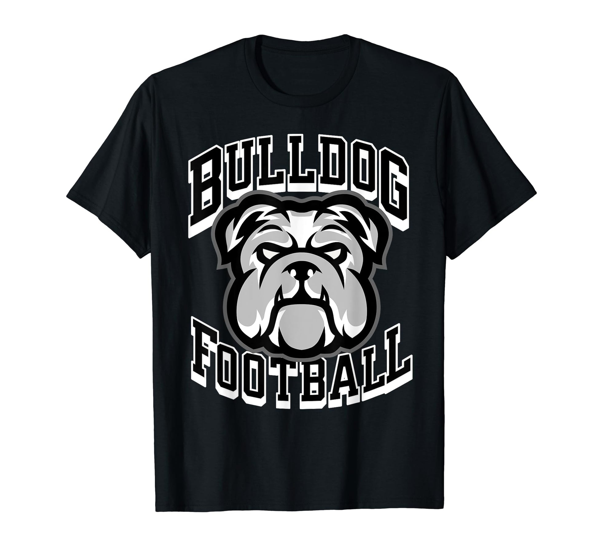 Bulldogs Football Game Day Mom Dad Black T-Shirt - Graphic Print for Adults - T-Shirt, Sweatshirt, Hoodie