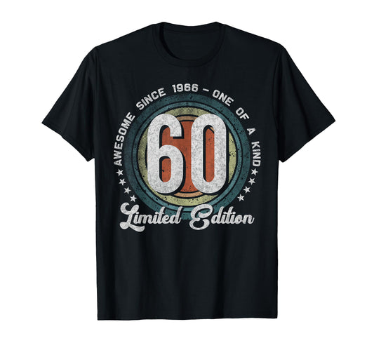 60 Year Old Gifts 1966 60Th Birthday T-Shirt - Custom Art Print Unisex - T-Shirt, Sweatshirt, Hoodie