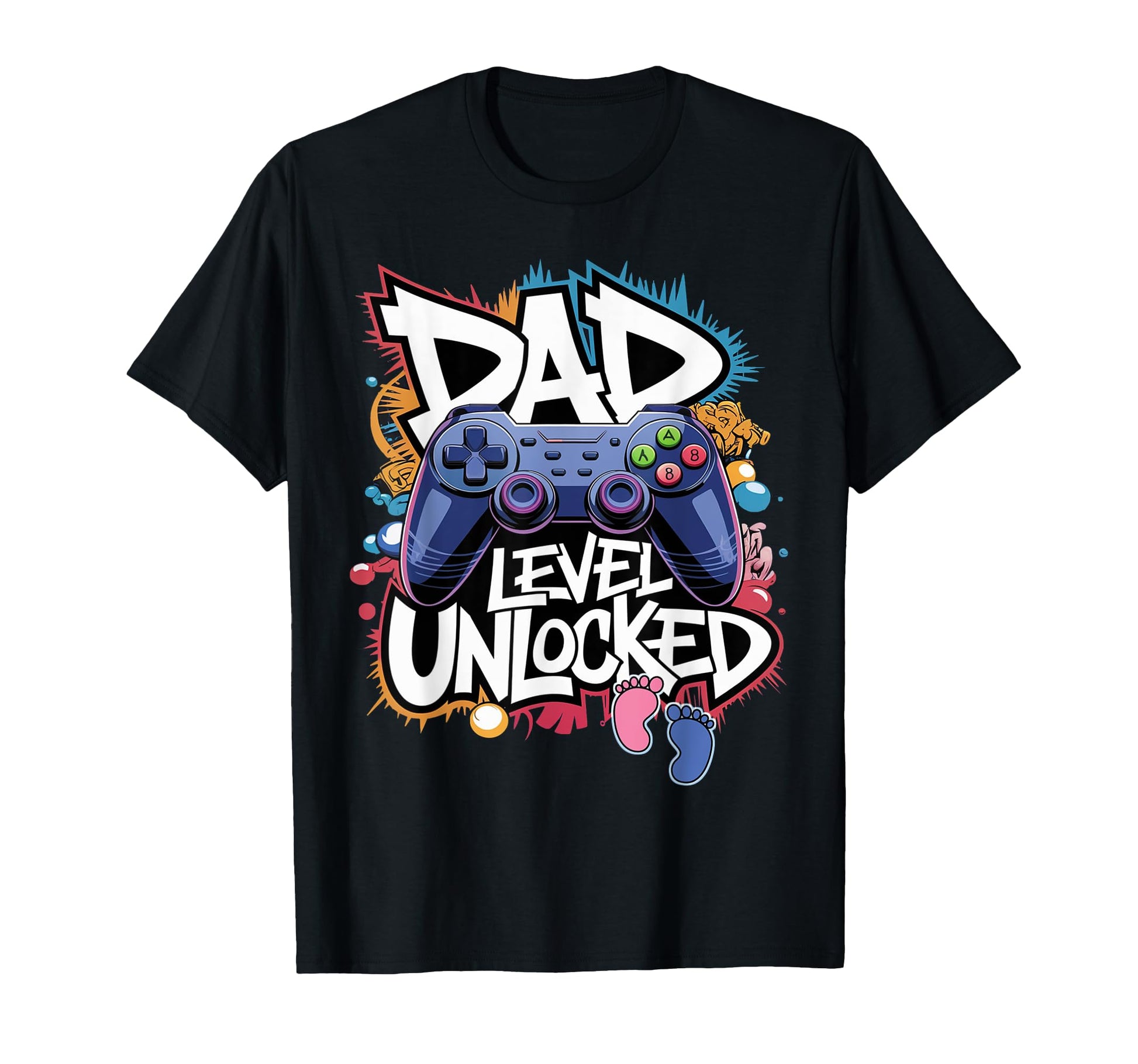 Dad Level Unlocked New Dad Video T-Shirt - Casual Everyday Wear for Adults - T-Shirt, Sweatshirt, Hoodie