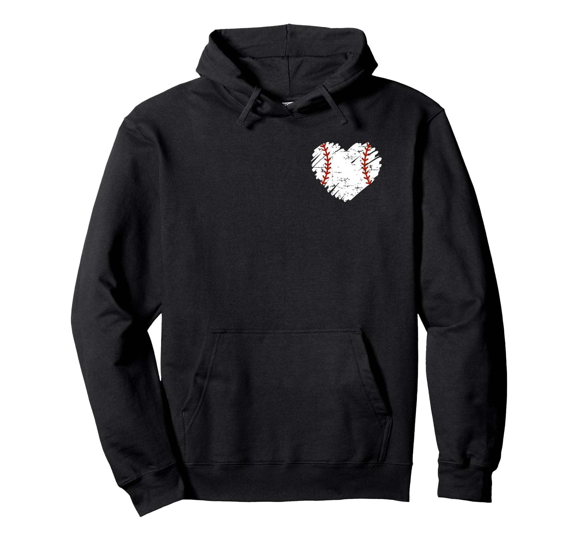 Pocket Baseball Heart Softball Mom Dad Hoodie - Casual Everyday Wear Unisex - T-Shirt, Sweatshirt, Hoodie