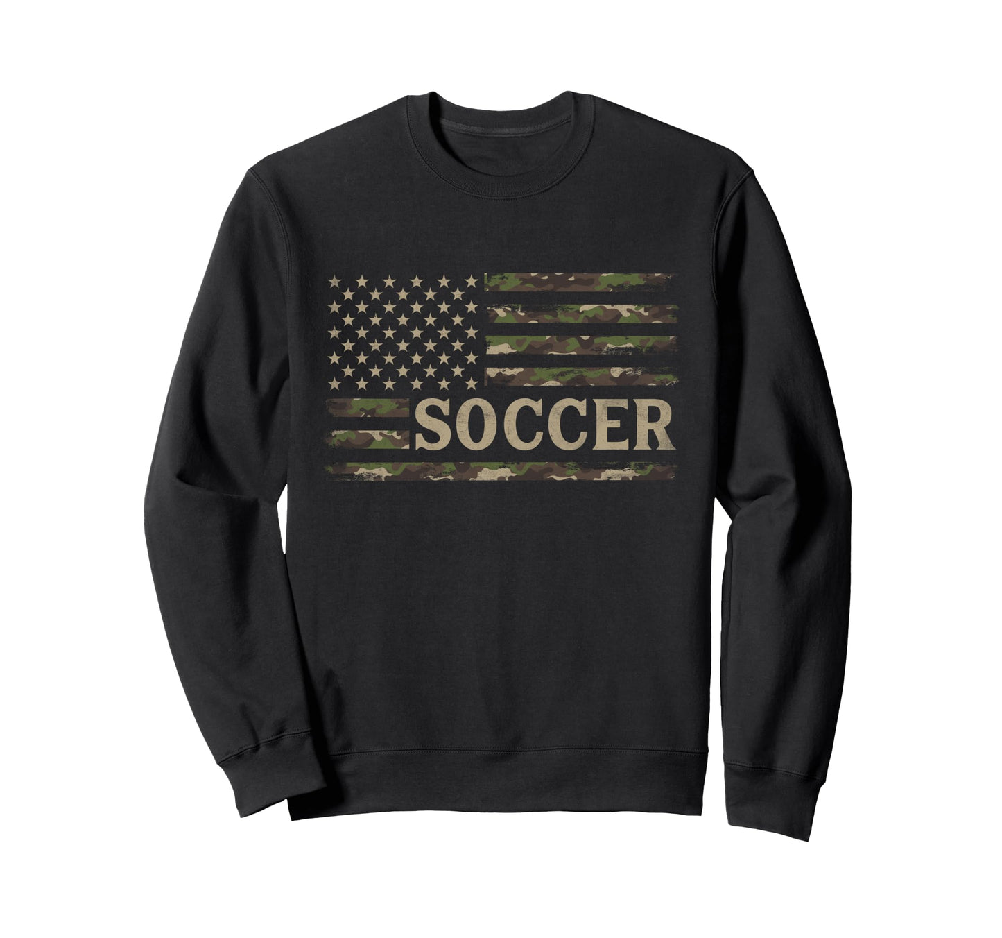 Camo Soccer Camourflage Usa Flag Player Sweatshirt - Trendy Graphic Unisex - T-Shirt, Sweatshirt, Hoodie