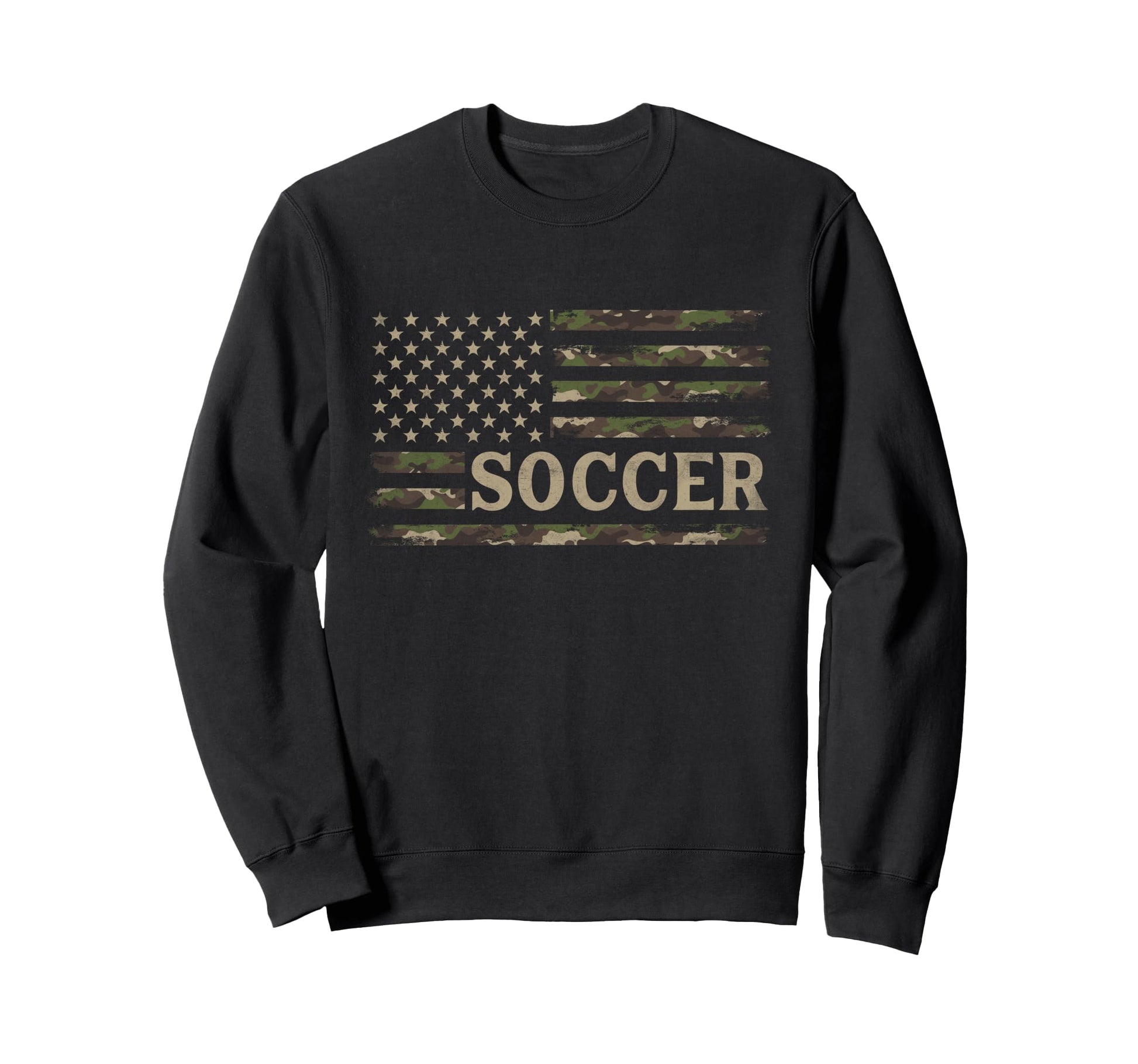 Camo Soccer Camourflage Usa Flag Player Sweatshirt - Trendy Graphic Unisex - T-Shirt, Sweatshirt, Hoodie