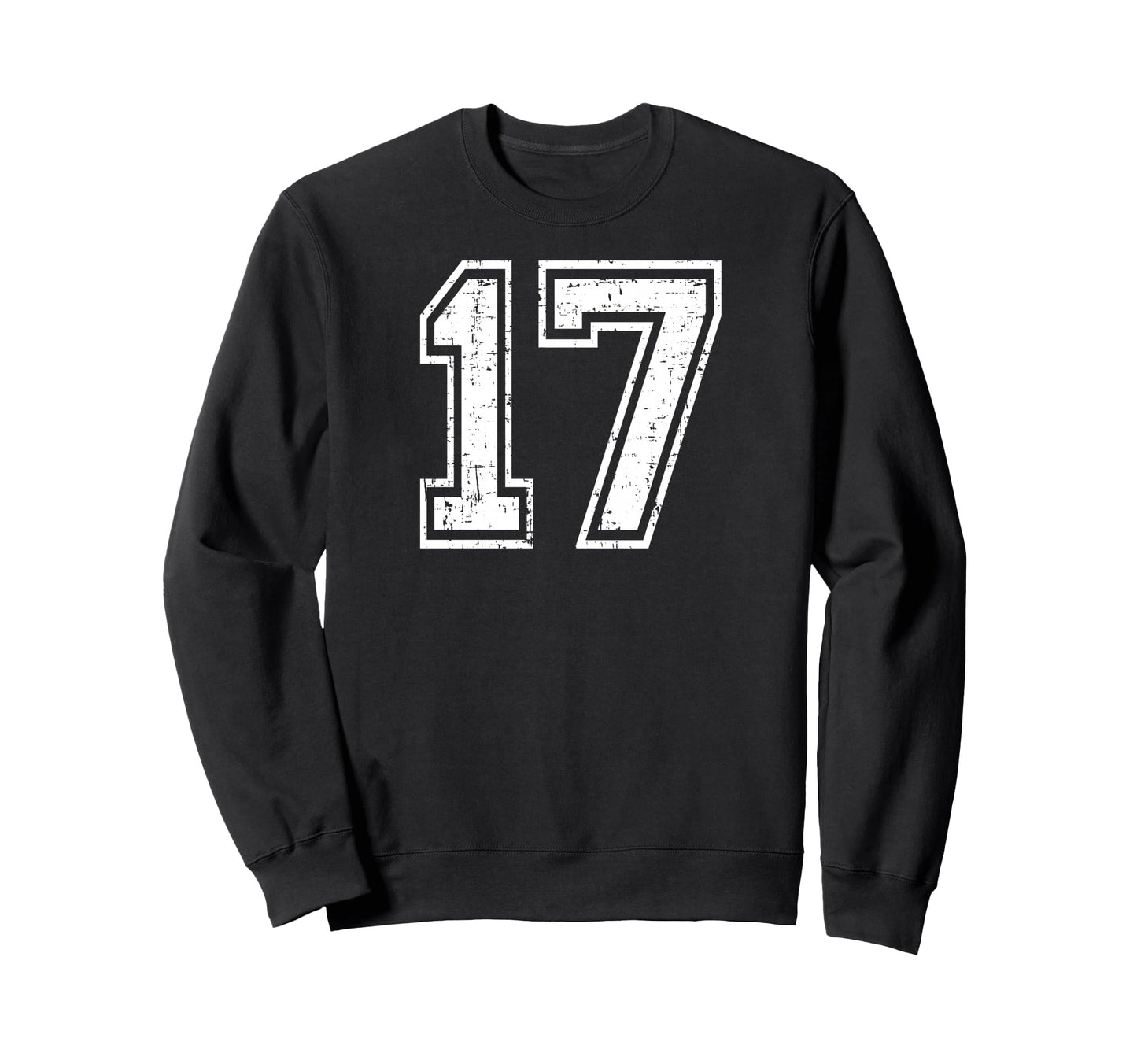 17 Number Seventeen Team Sports Grunge Sweatshirt - Trendy Graphic Unisex - T-Shirt, Sweatshirt, Hoodie