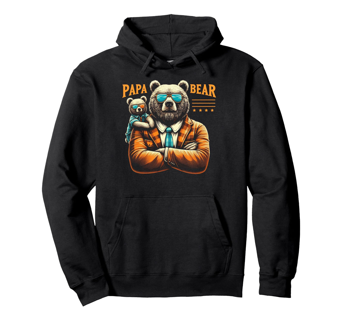 Papa Bear Funny Bears Animal Lover Dad Hoodie - Novelty Apparel Men Women - T-Shirt, Sweatshirt, Hoodie