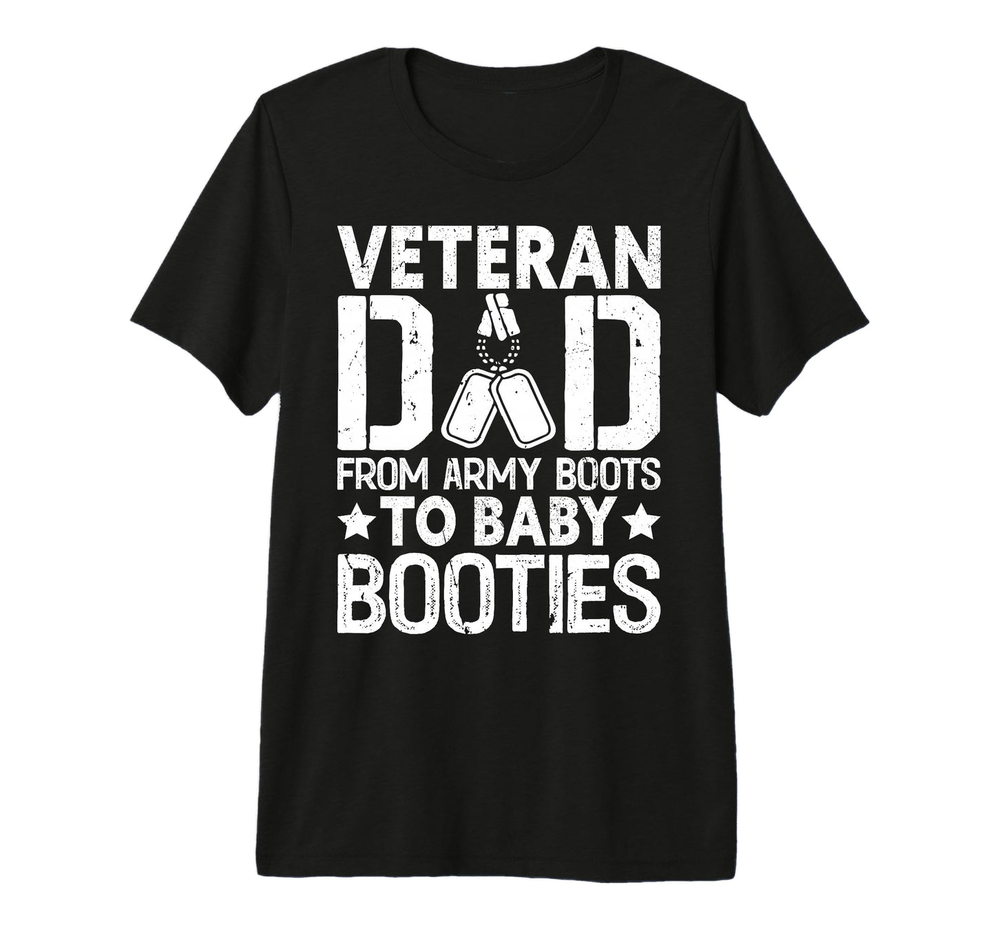 From Army Boots To Booties Veteran Dad T-Shirt - Minimalist Print Unisex - T-Shirt, Sweatshirt, Hoodie