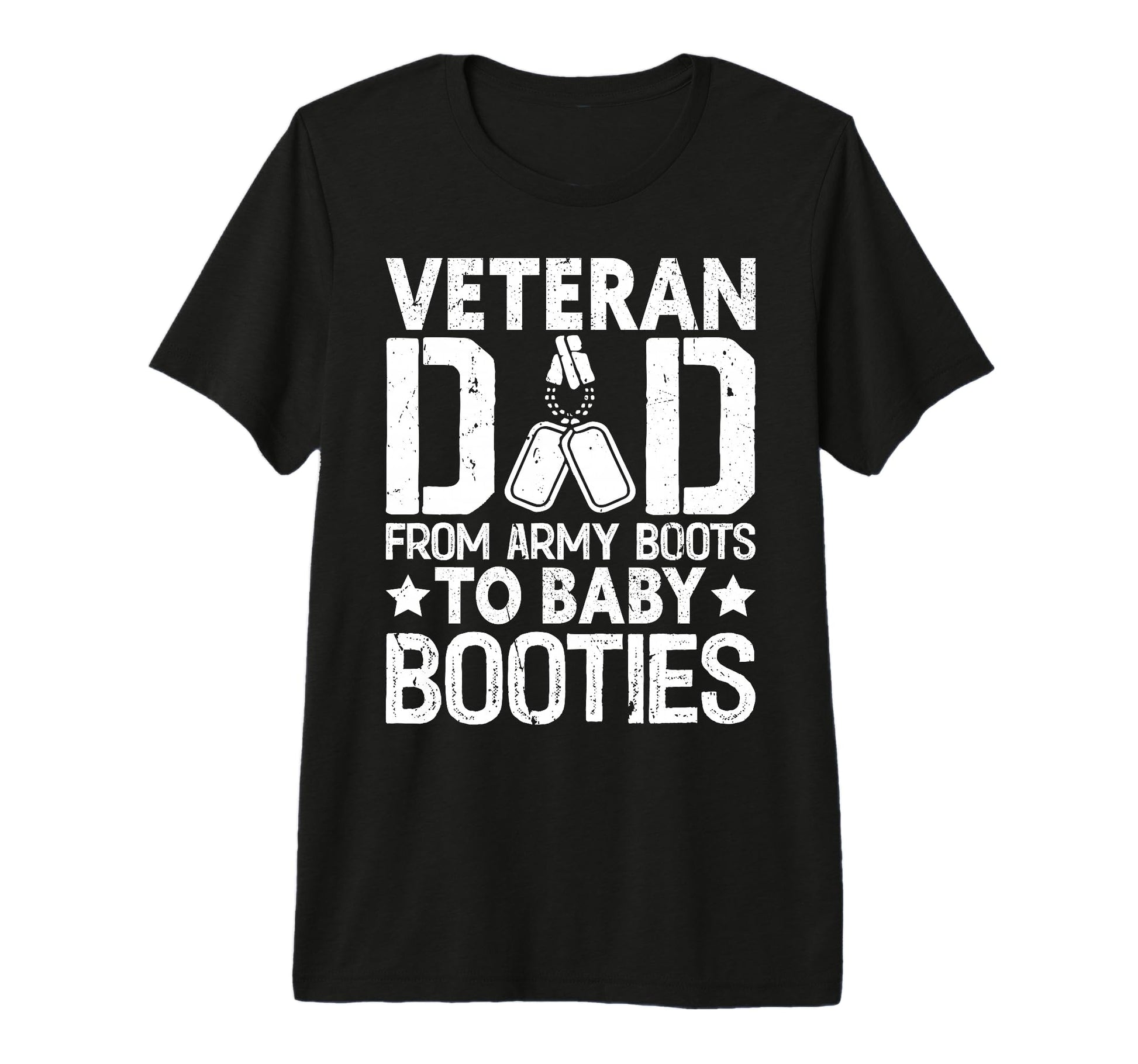 From Army Boots To Booties Veteran Dad T-Shirt - Minimalist Print Unisex - T-Shirt, Sweatshirt, Hoodie