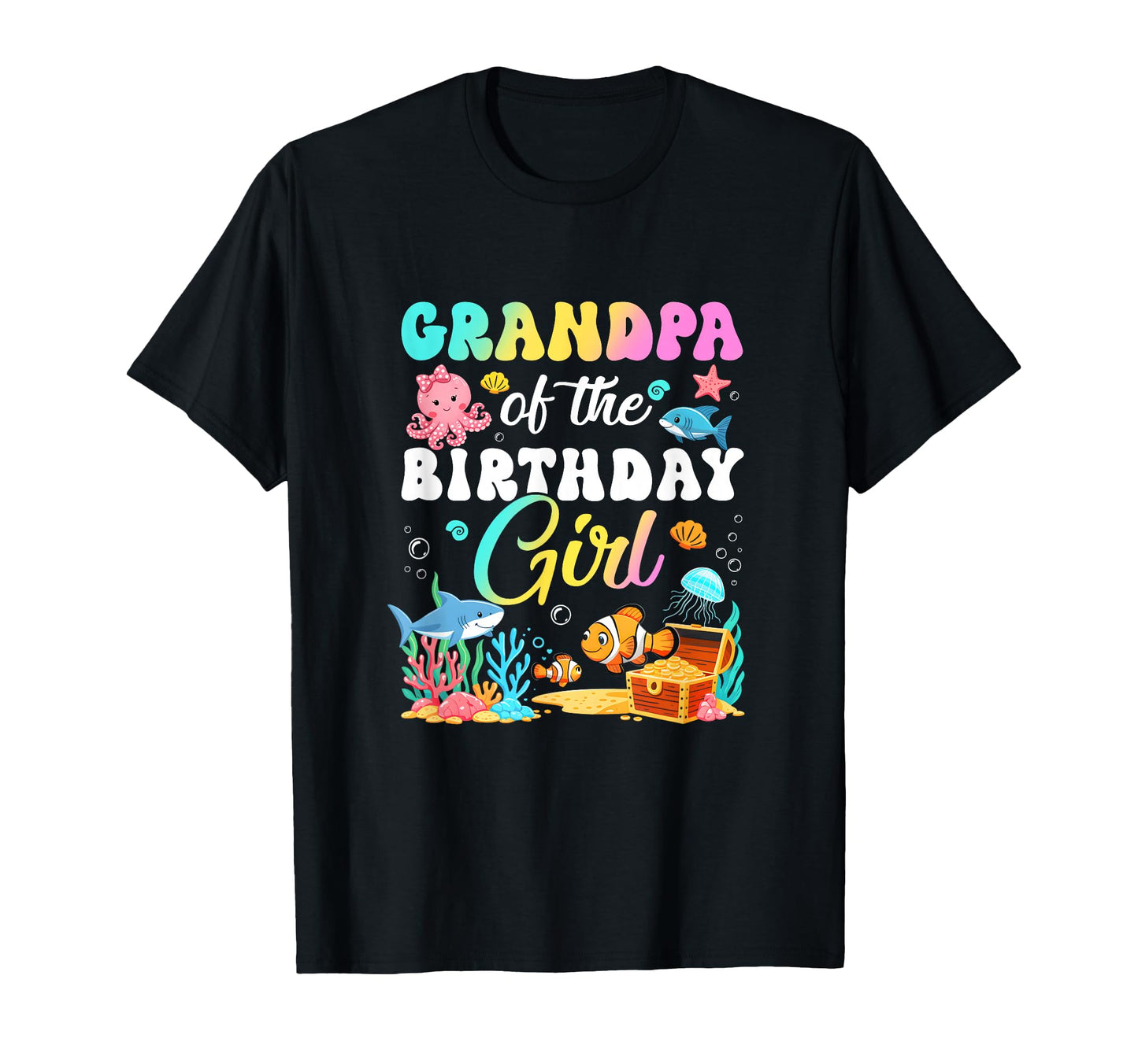 Grandpa Birthday Sea Fish Ocean Aquarium T-Shirt - Graphic Print for Adults - T-Shirt, Sweatshirt, Hoodie