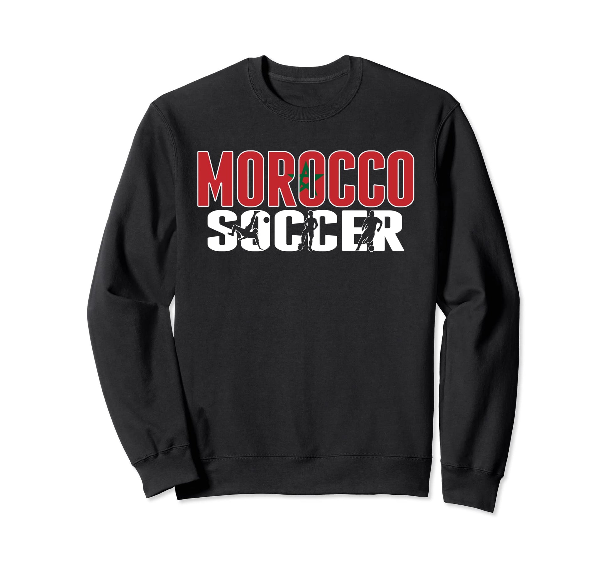 Morocco Soccer Fans Jersey Sweatshirt - Streetwear Style for Adults - T-Shirt, Sweatshirt, Hoodie