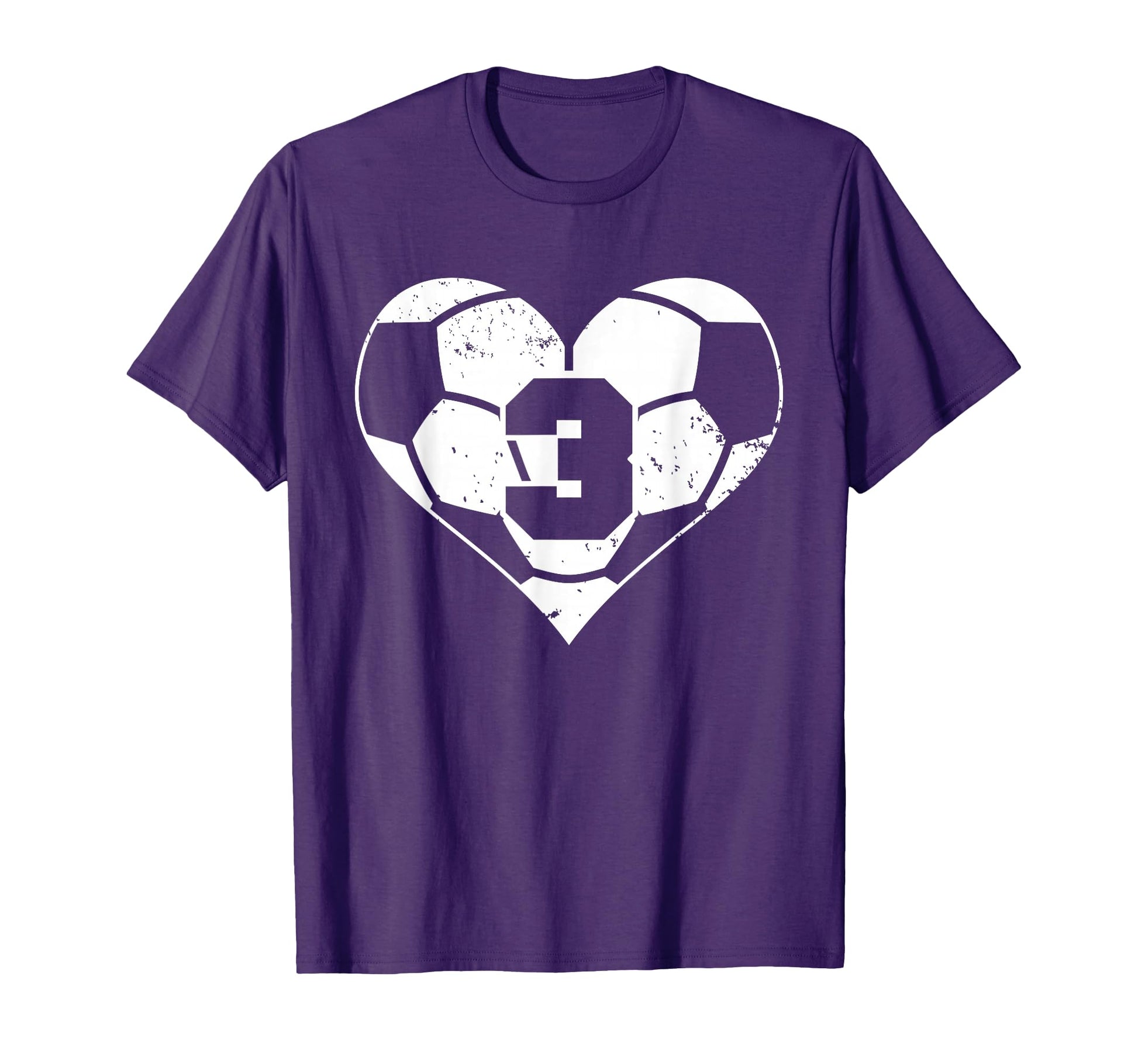 Soccer Number 3 Jersey Funny Soccer Heart T-Shirt - Trendy Graphic Unisex - T-Shirt, Sweatshirt, Hoodie