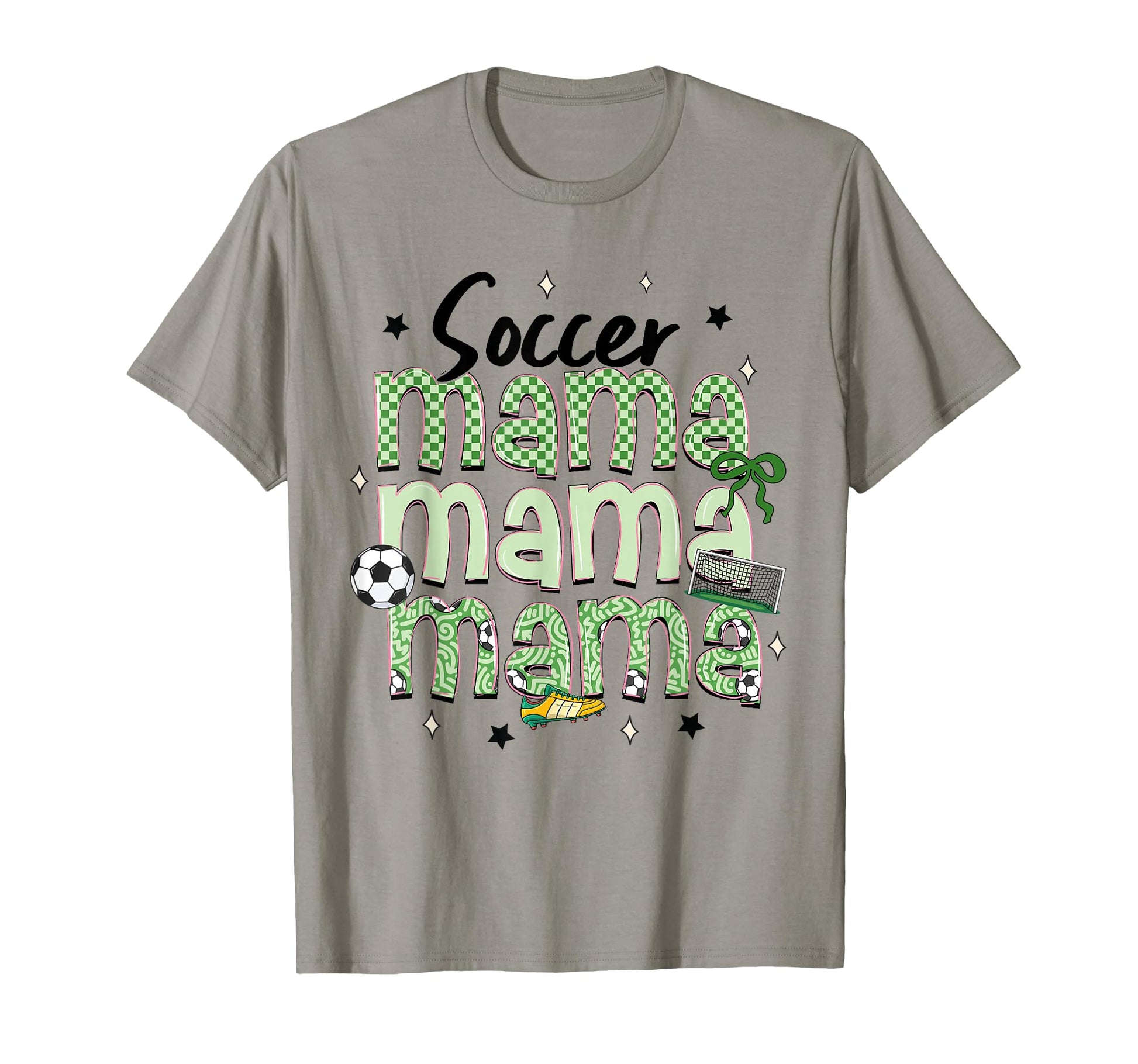 Soccer Mama Bow Checkered Soccer Lovers T-Shirt - Graphic Print Men Women - T-Shirt, Sweatshirt, Hoodie