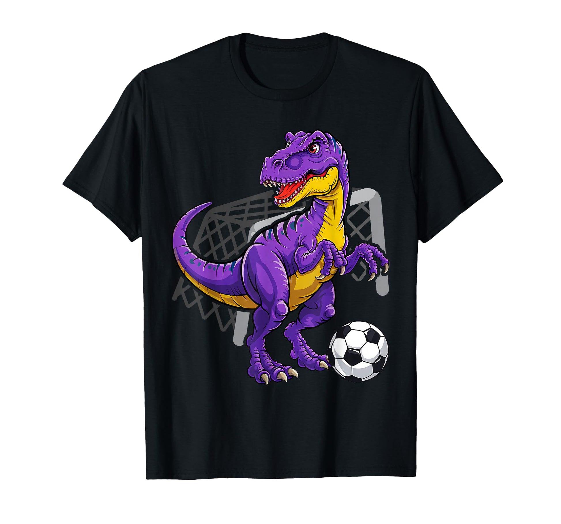 Funny Velociraptor Dinosaur Playing Soccer T-Shirt - Graphic Print Unisex - T-Shirt, Sweatshirt, Hoodie