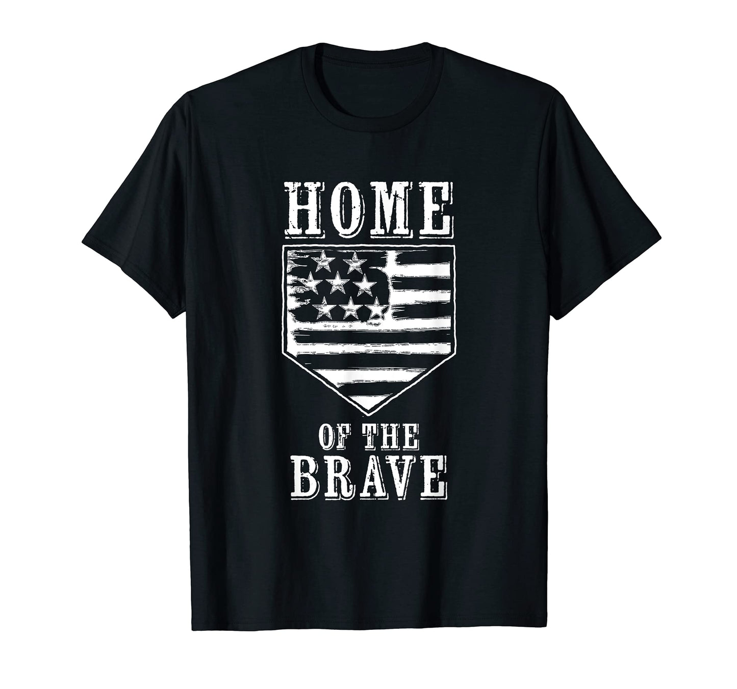Baseball Home Brave Patriotic Usa American T-Shirt - Graphic Print Unisex - T-Shirt, Sweatshirt, Hoodie