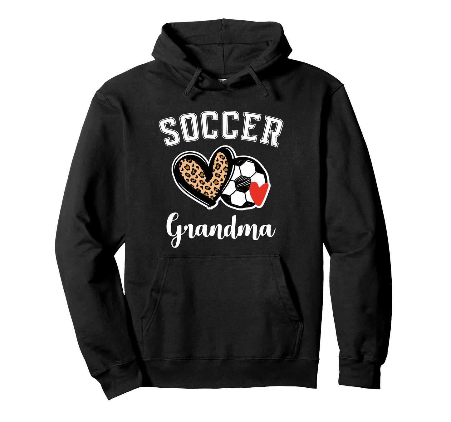 Soccer Grandma Leopard Heart Grandmother Hoodie - Graphic Print Men Women - T-Shirt, Sweatshirt, Hoodie
