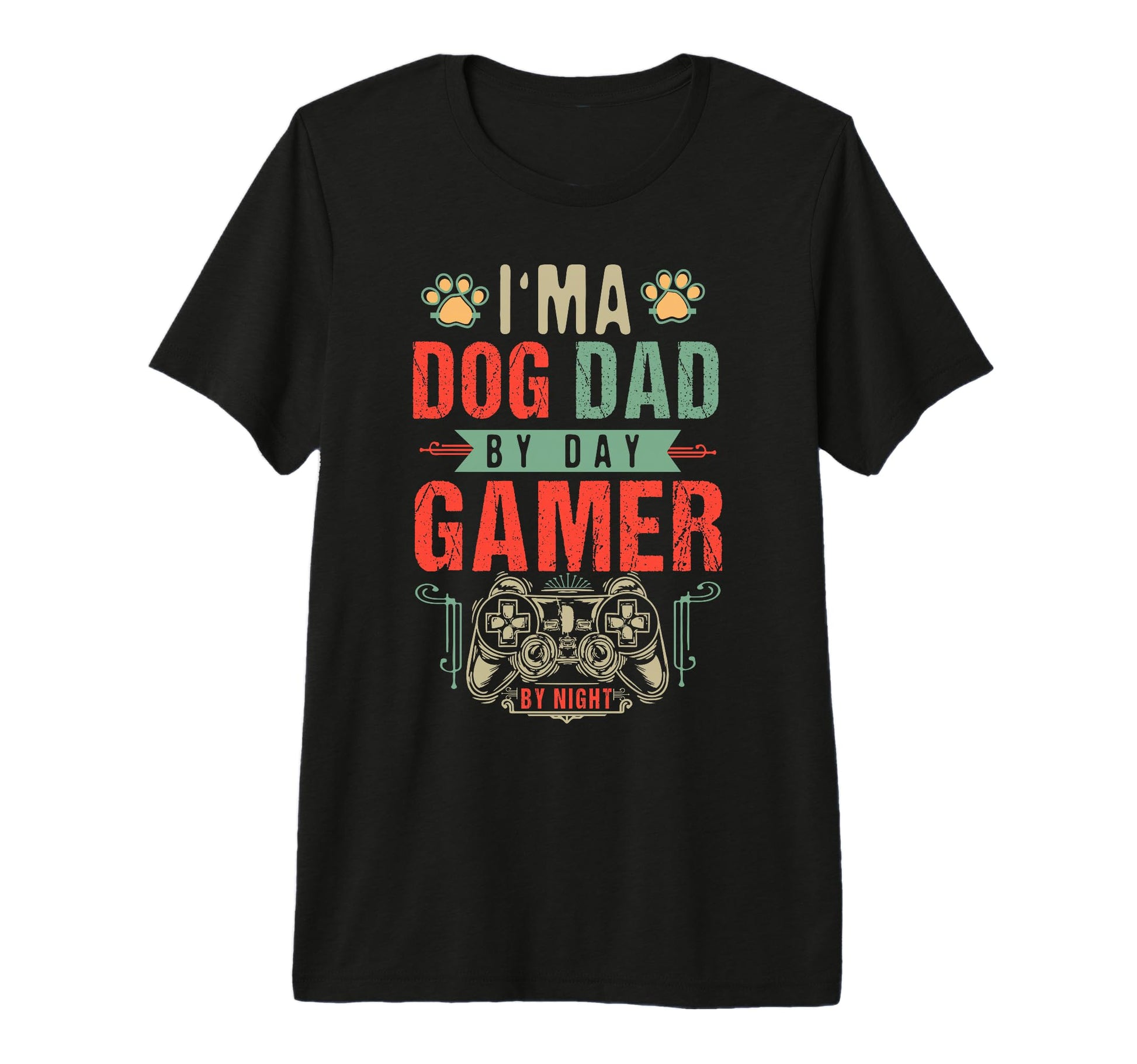 Mens Dog Dad Day Gamer Night Fathers T-Shirt - Minimalist Print Men Women - T-Shirt, Sweatshirt, Hoodie