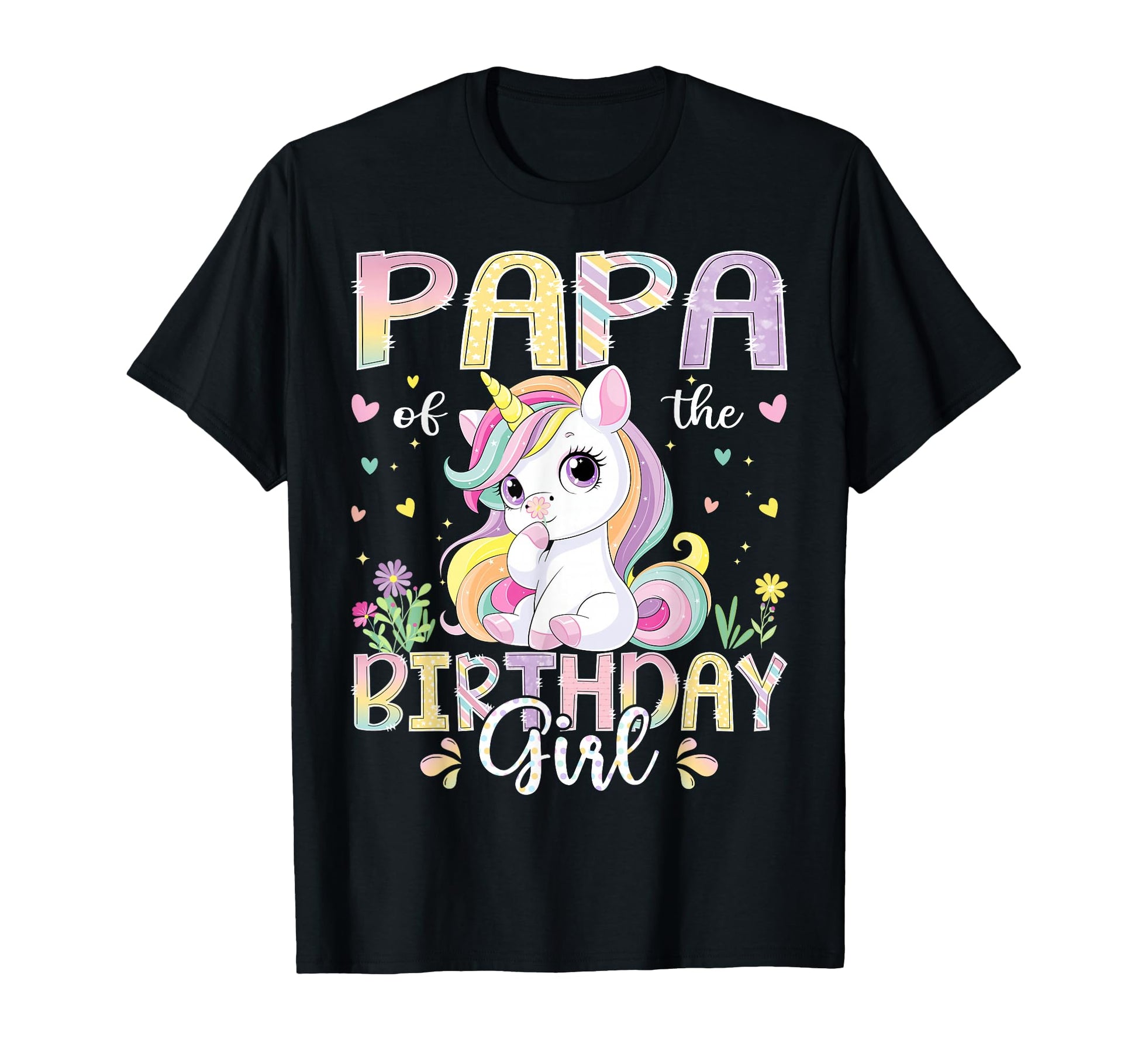 Papa Birthday Kawaii Unicorn Family T-Shirt - Trendy Graphic Unisex - T-Shirt, Sweatshirt, Hoodie
