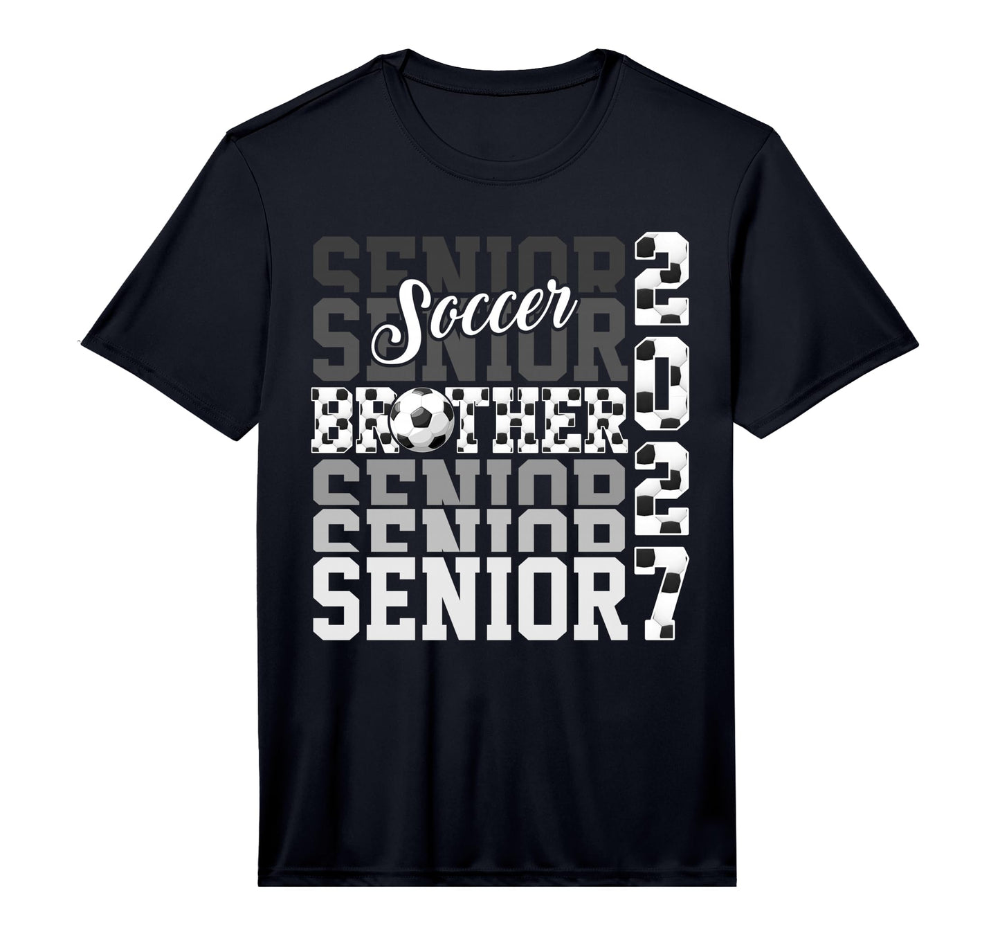 Senior 2027 Soccer Brother Proud Family T-Shirt - Graphic Print Unisex - T-Shirt, Sweatshirt, Hoodie