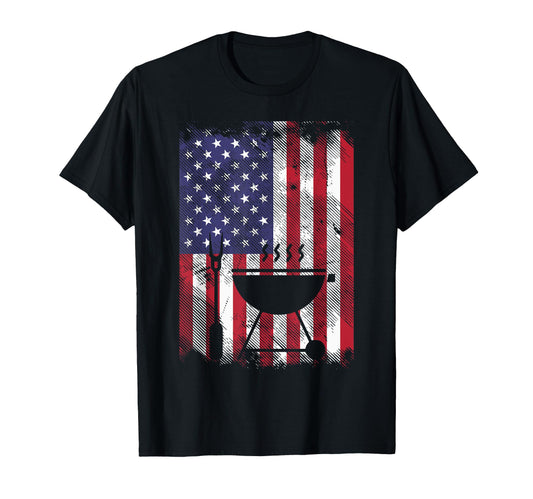 American Flag Bbq Grill Grilling T-Shirt - Streetwear Style for Adults - T-Shirt, Sweatshirt, Hoodie