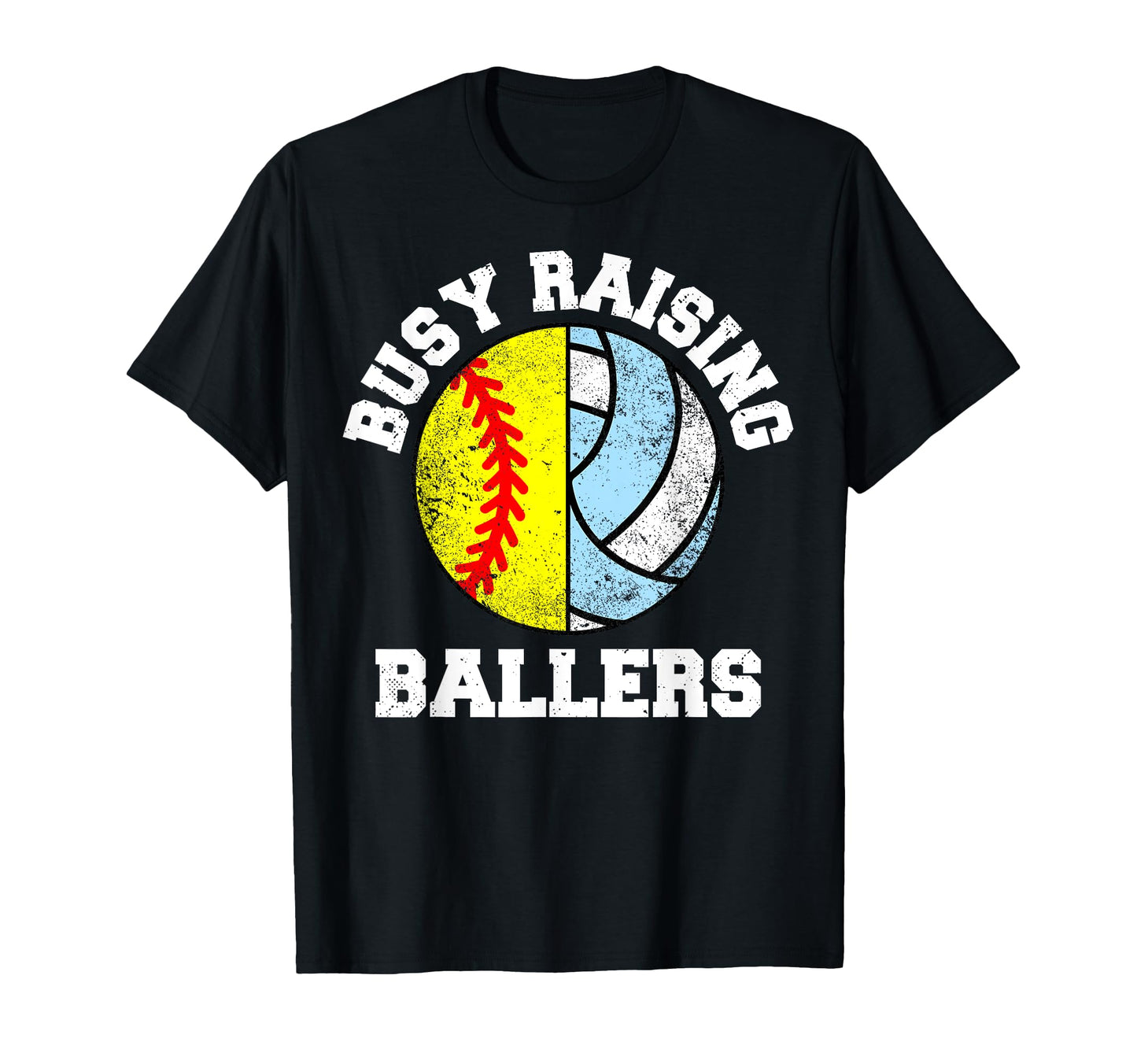 Busy Raising Ballers Funny Softball T-Shirt - Graphic Print for Adults - T-Shirt, Sweatshirt, Hoodie