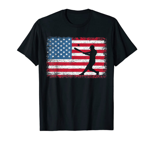 American Flag Baseball Flag Dad Mom T-Shirt - Minimalist Print Men Women - T-Shirt, Sweatshirt, Hoodie