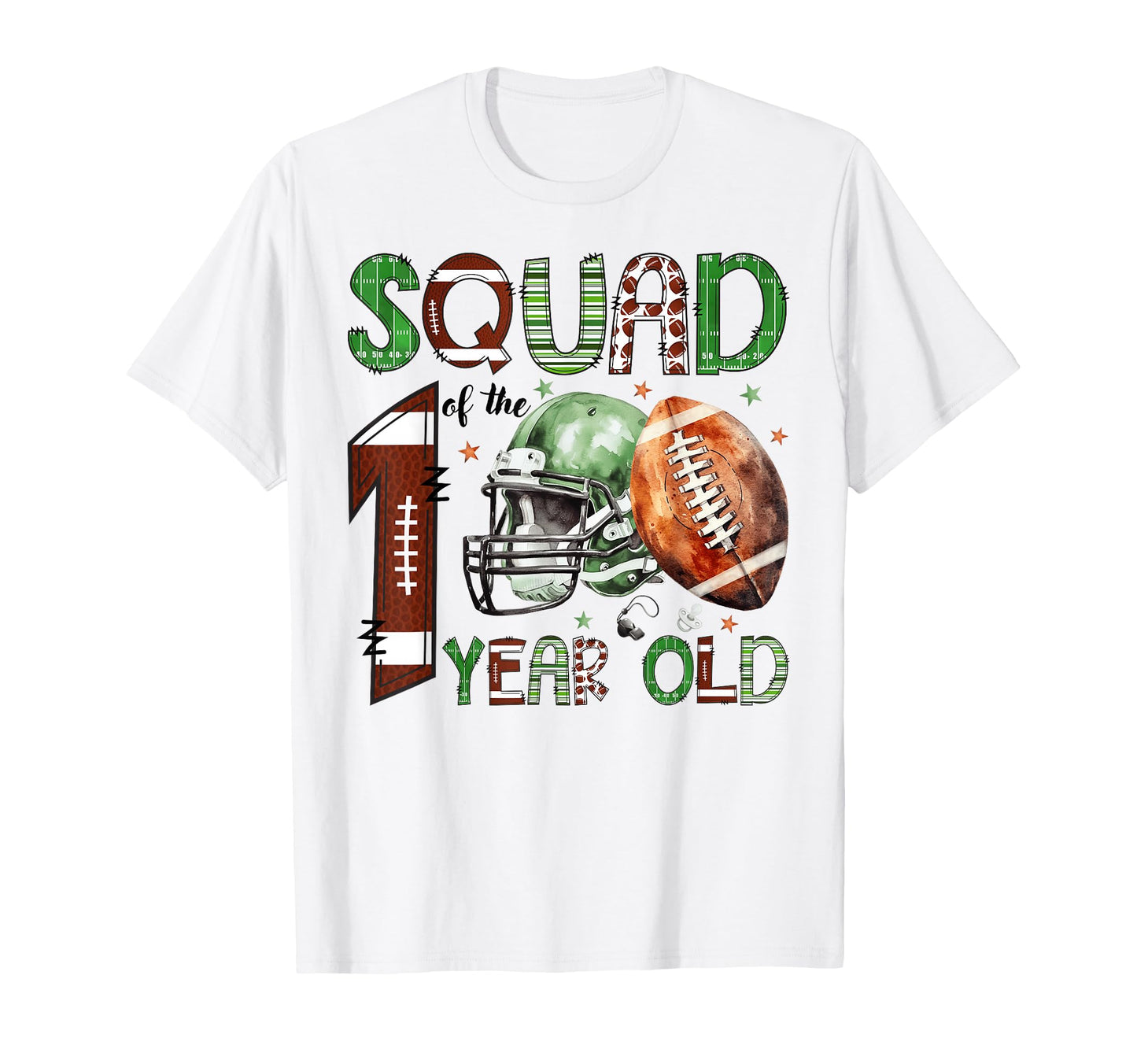 Squad 1 Year Old Football 1St T-Shirt - Minimalist Print for Adults - T-Shirt, Sweatshirt, Hoodie