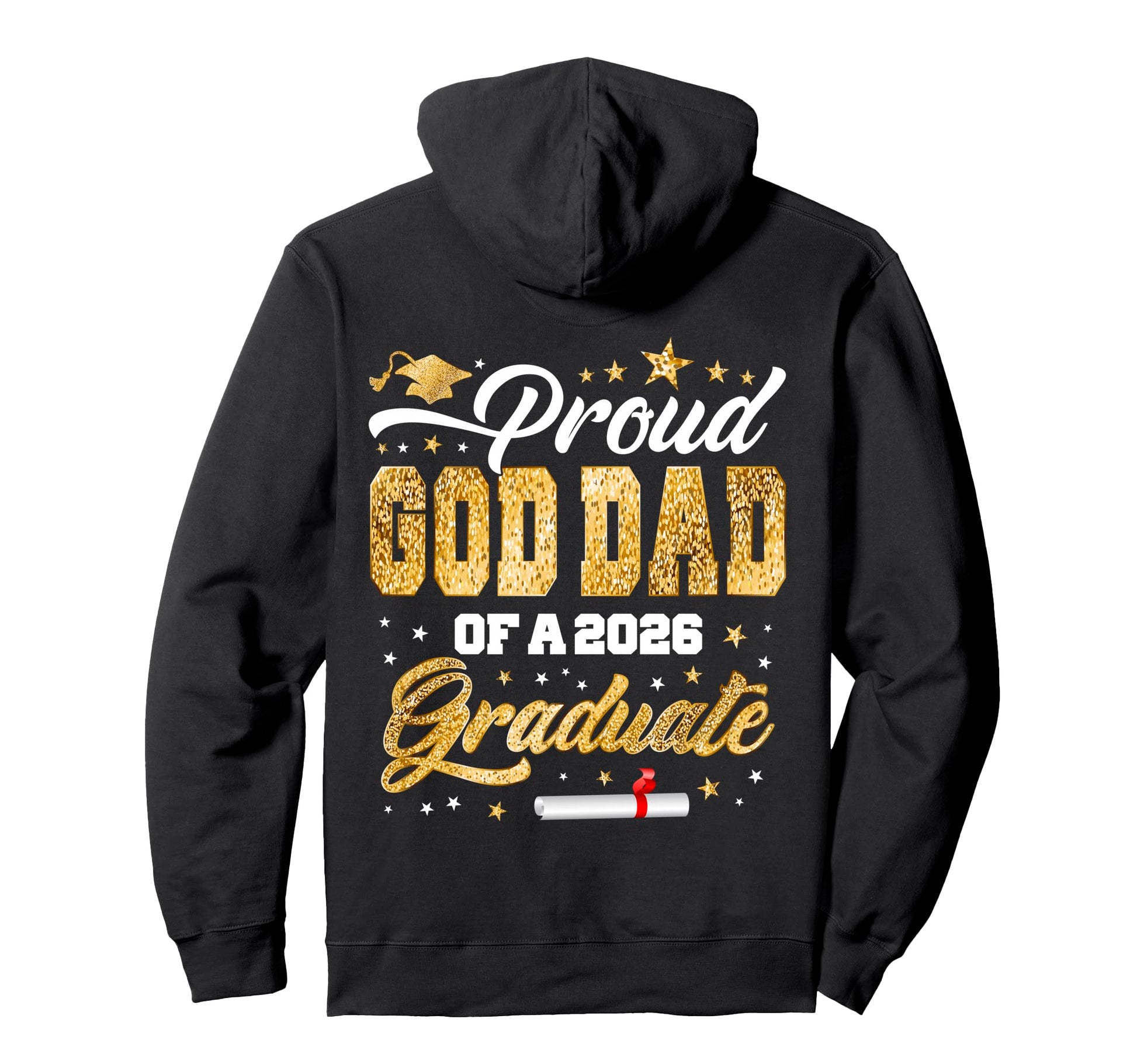 Proud God Dad Class 2026 Graduate Hoodie - Minimalist Print for Adults - T-Shirt, Sweatshirt, Hoodie