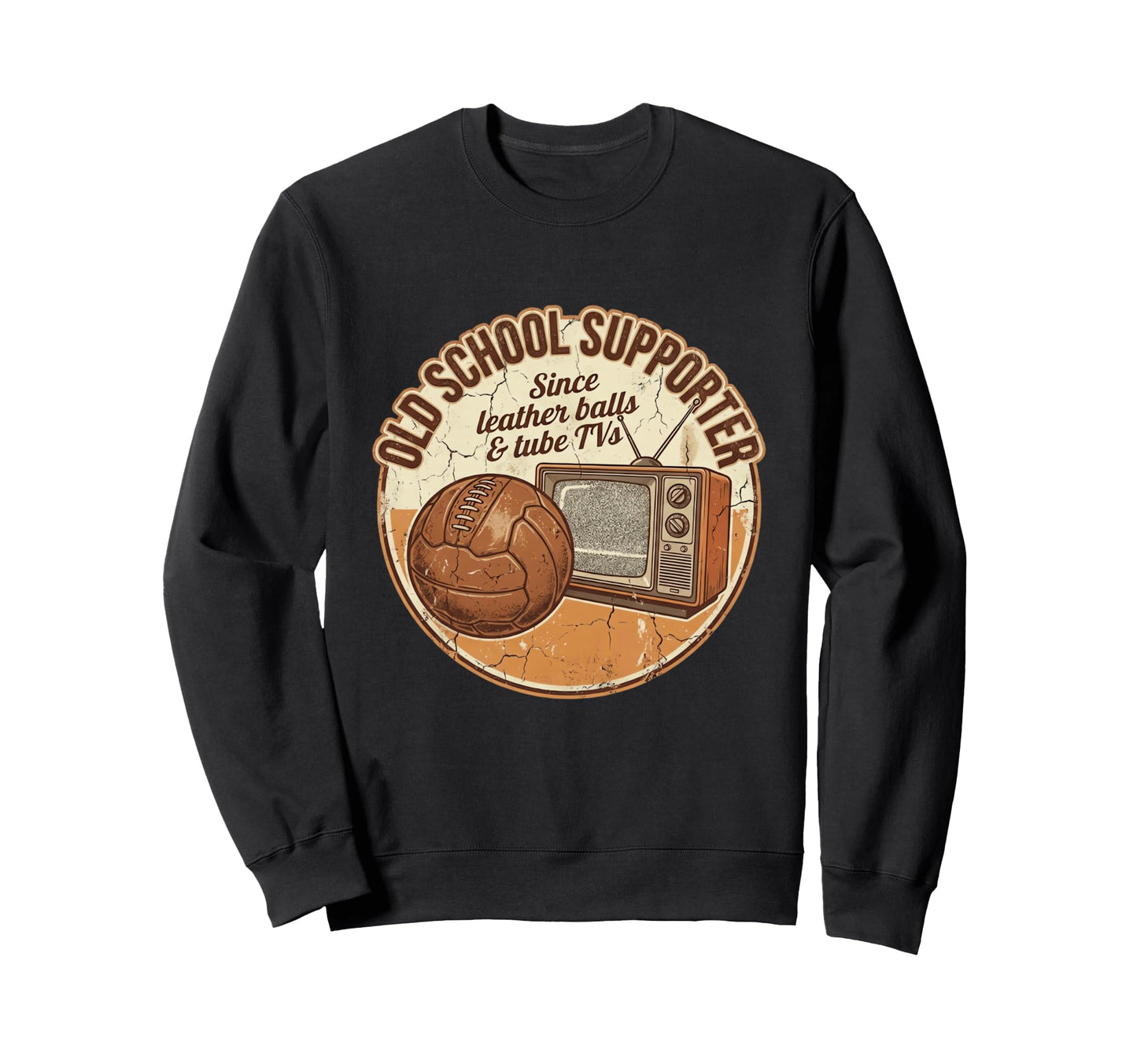 Old School Soccer Supporter Leather Sweatshirt - Trendy Graphic Unisex - T-Shirt, Sweatshirt, Hoodie