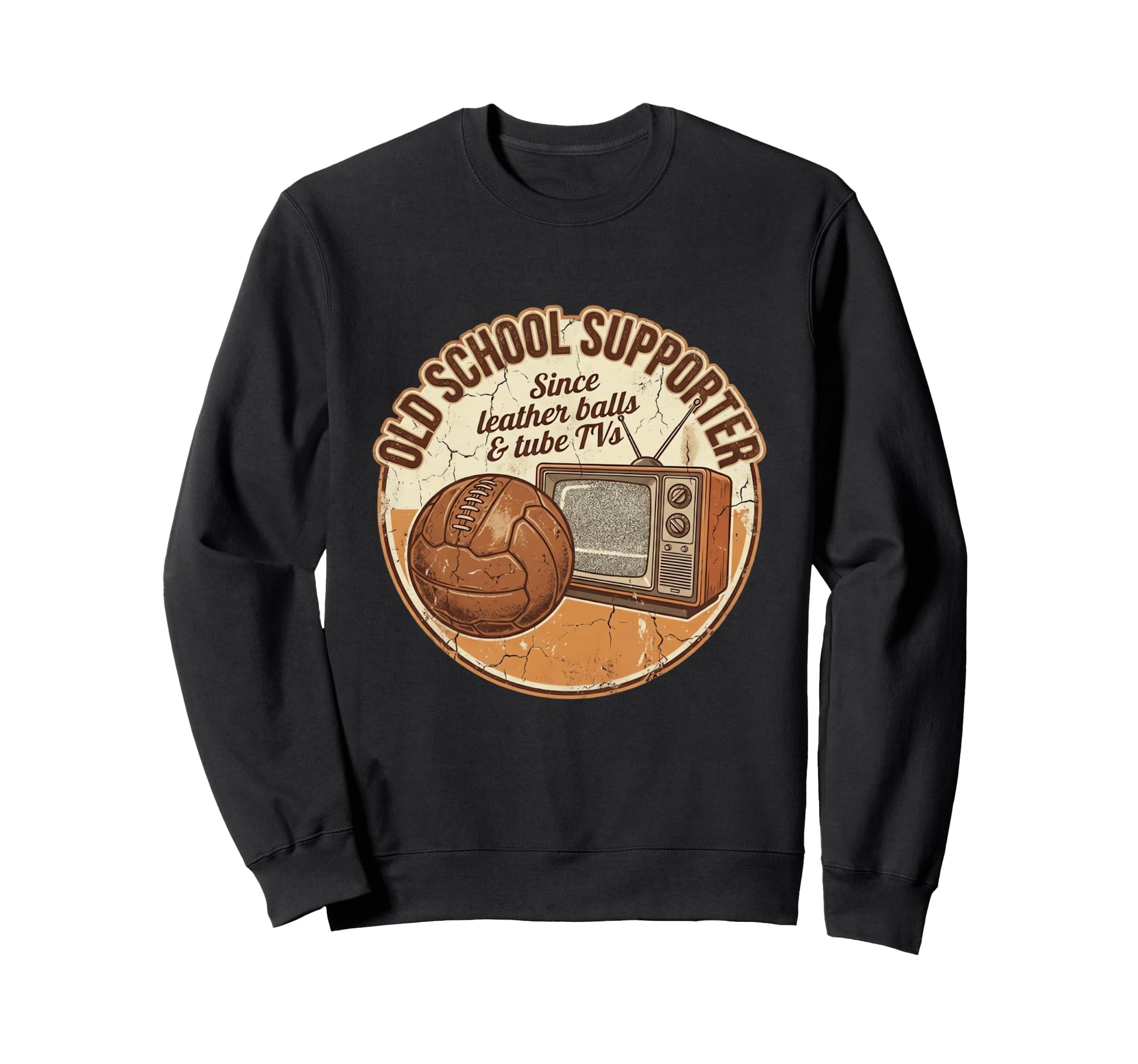Old School Soccer Supporter Leather Sweatshirt - Trendy Graphic Unisex - T-Shirt, Sweatshirt, Hoodie