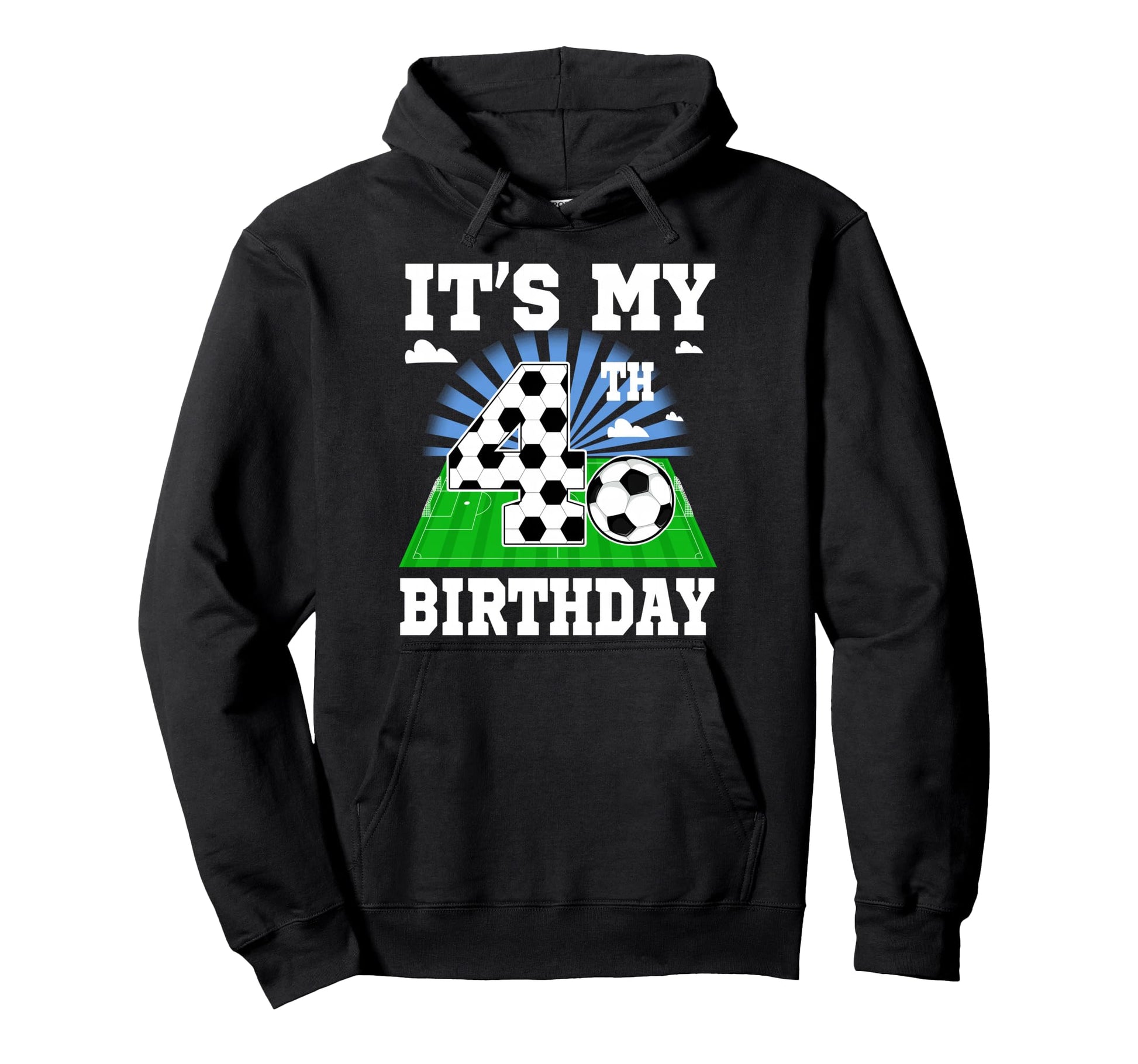 4 Year Old Its My 4Th Birthday Soccer Hoodie - Custom Art Print Men Women - T-Shirt, Sweatshirt, Hoodie