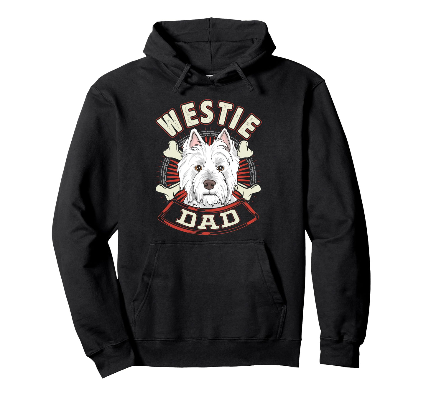 Fathers Day Gift Dog Breed Westie Dad Hoodie - Trendy Graphic Men Women - T-Shirt, Sweatshirt, Hoodie